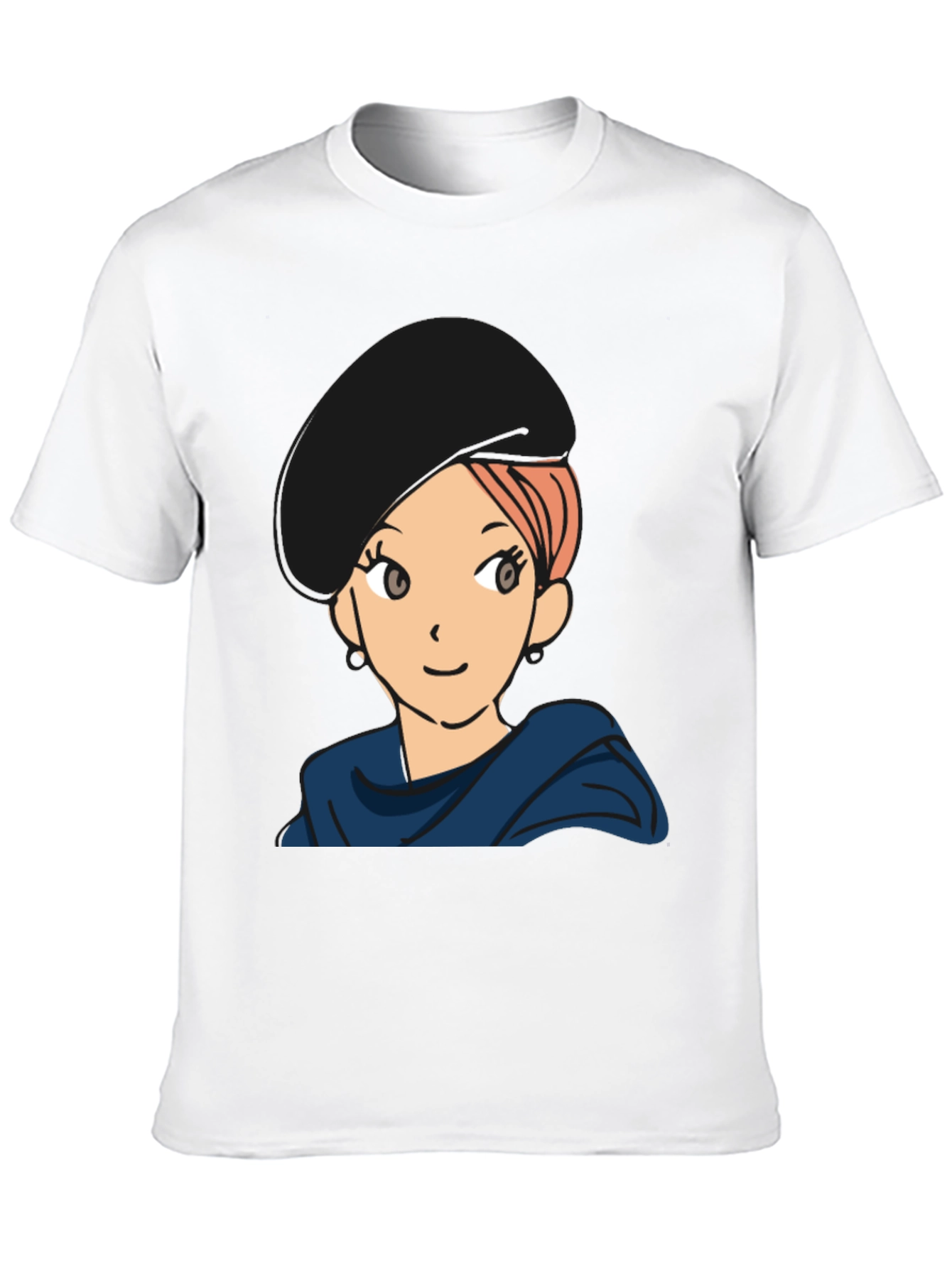 Black Anime Girl Graphic T-Shirt - Casual Black Tee view 10