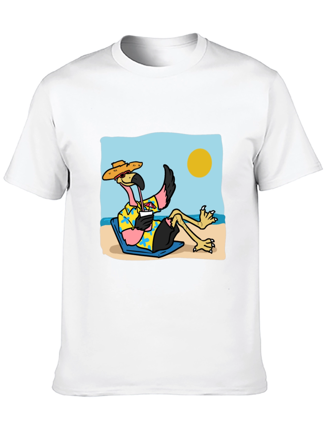 Black Relaxed Flamingo Beach T-Shirt - Tropical Vibe view 10