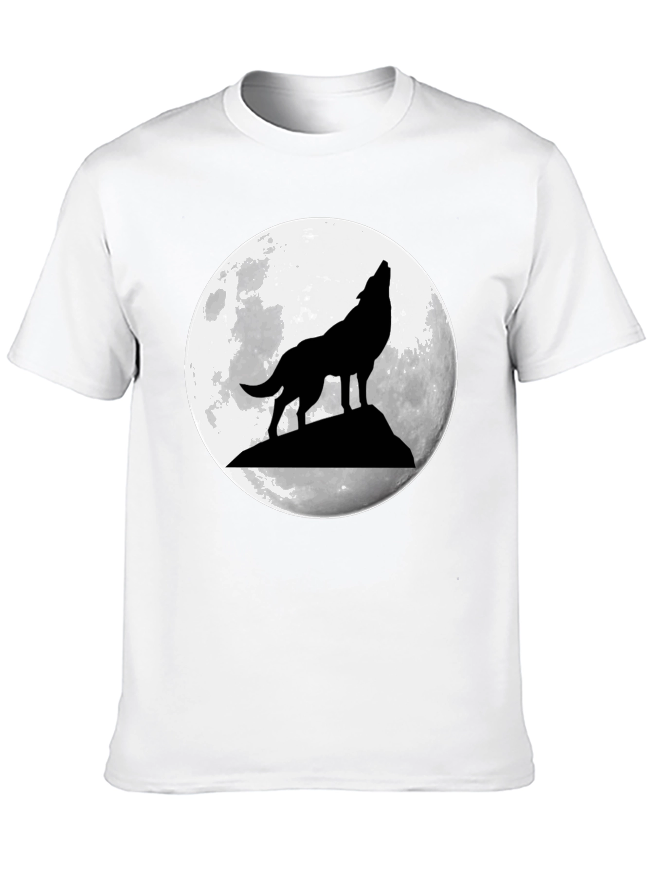 Black Wolf Moon Graphic Tee - Black Cotton T-Shirt view 10