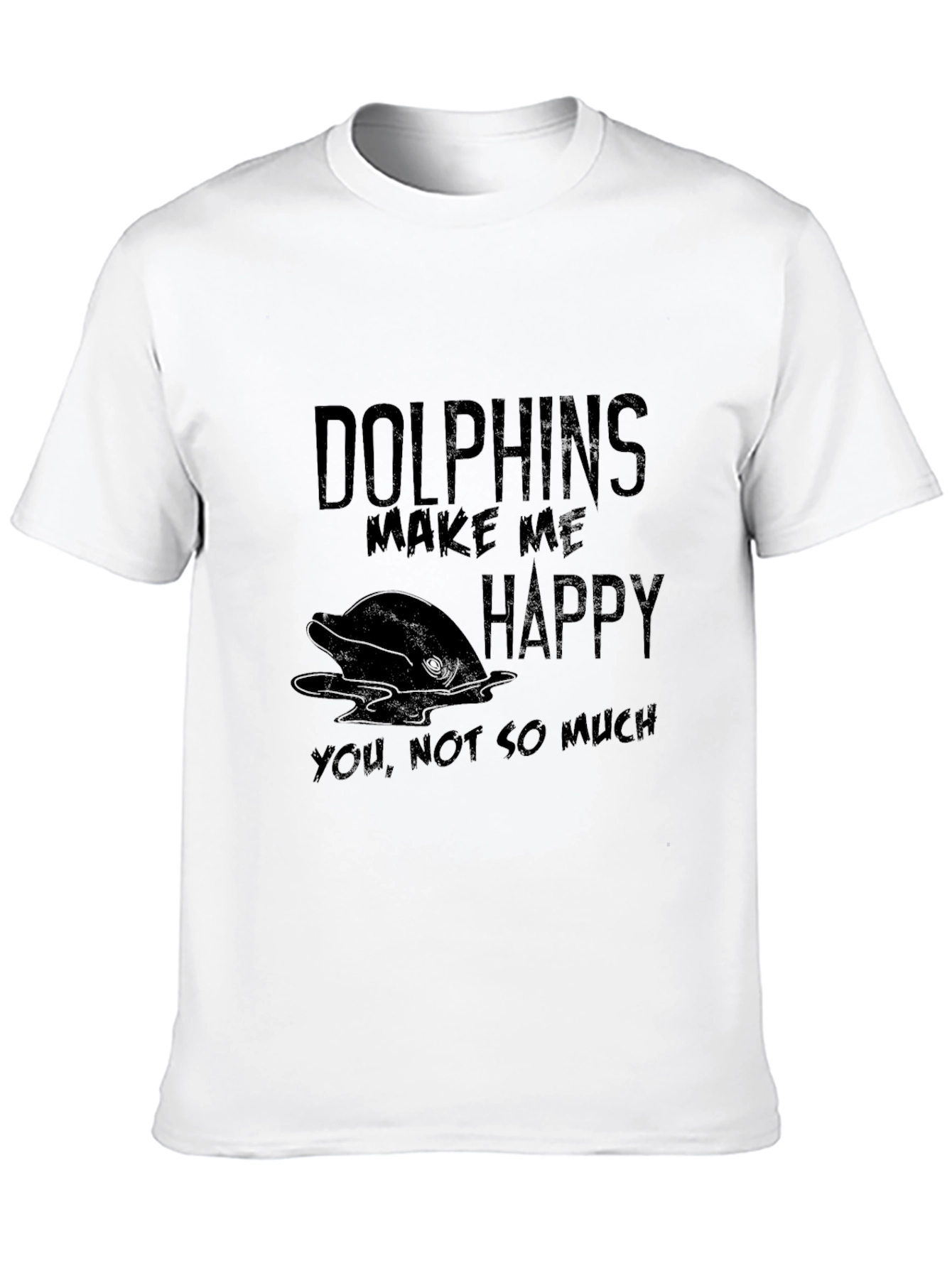 Black Dolphin Lover Black T-Shirt - Makes Me Happy view 10