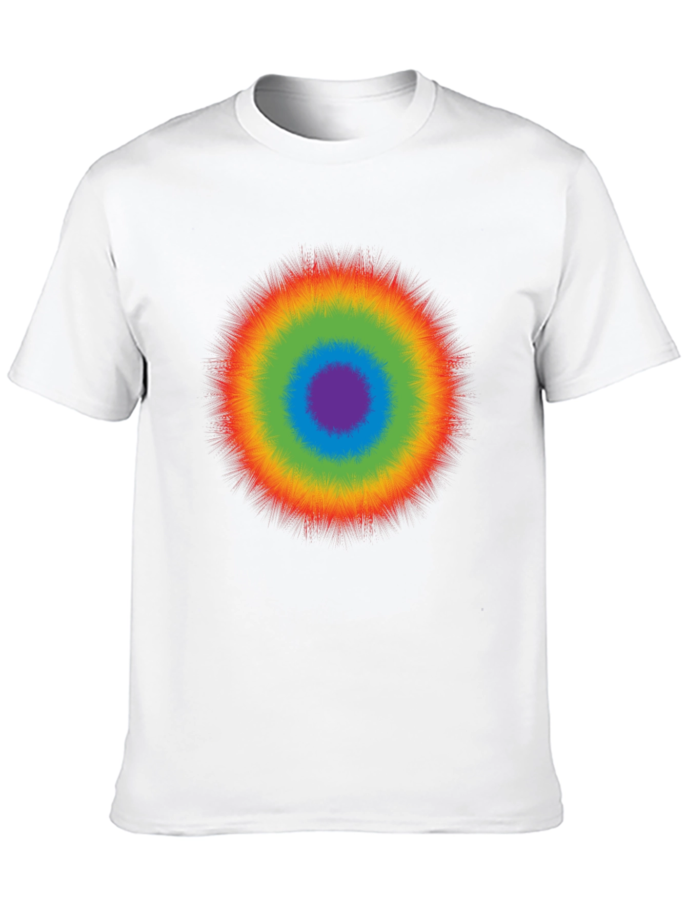 Black Rainbow Burst Graphic T-Shirt - Casual Cotton Tee view 10