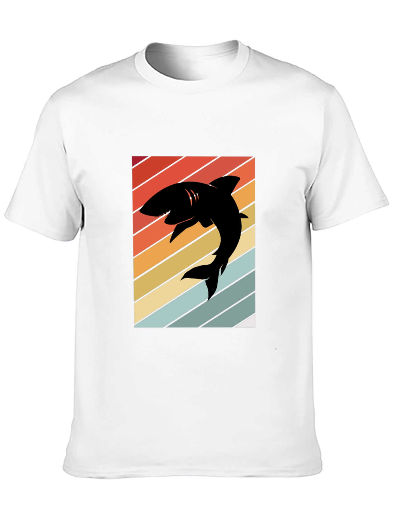 Black Retro Shark Silhouette T-Shirt view 10
