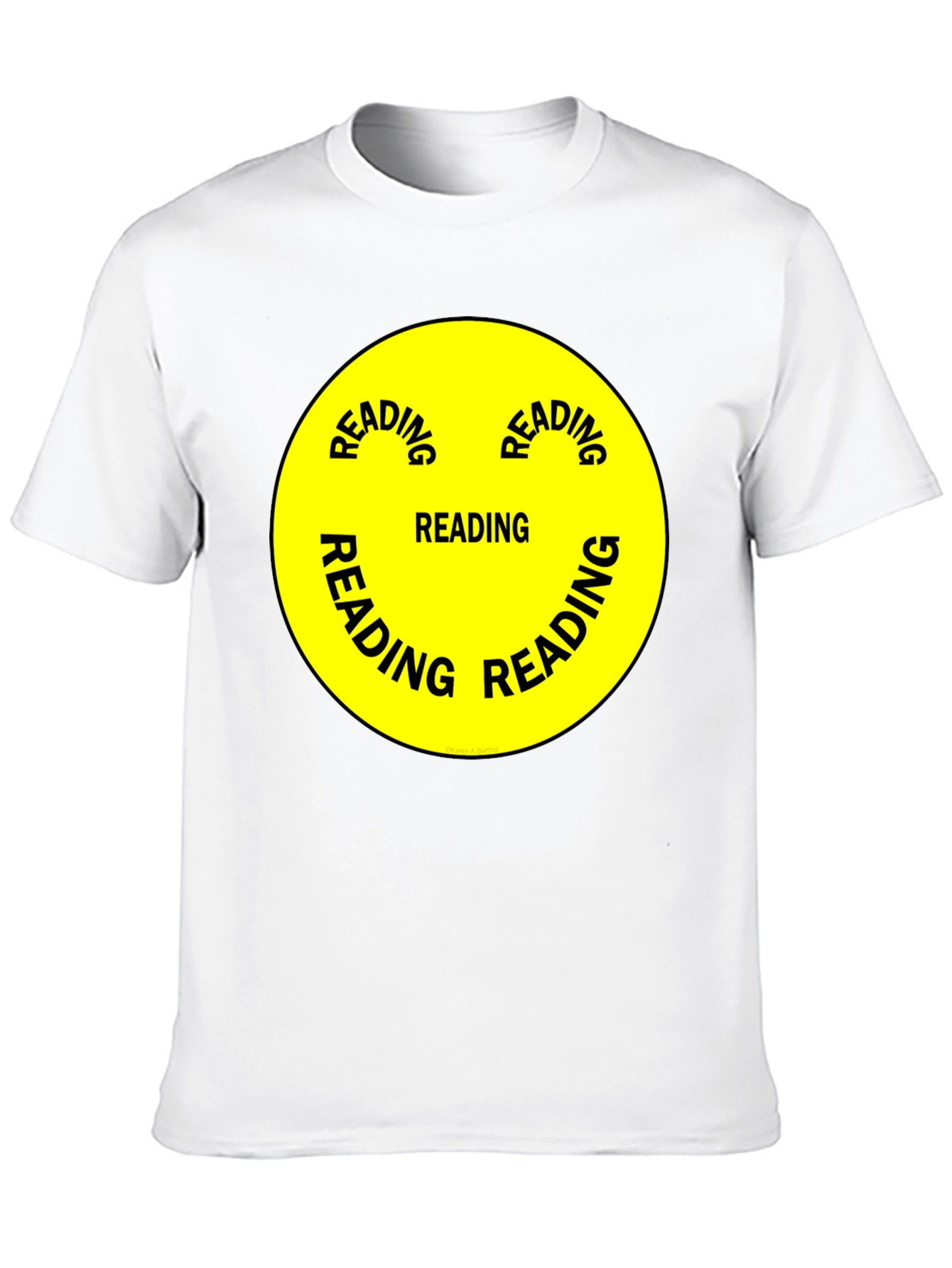 Black Reading Smiley Face Graphic T-Shirt view 10