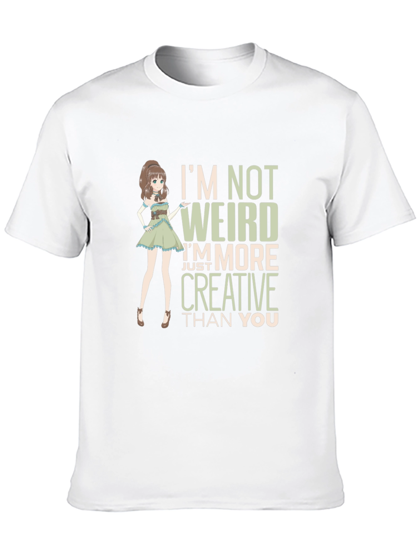 Black Creative Anime Girl Graphic Tee - Black Cotton Blend view 10