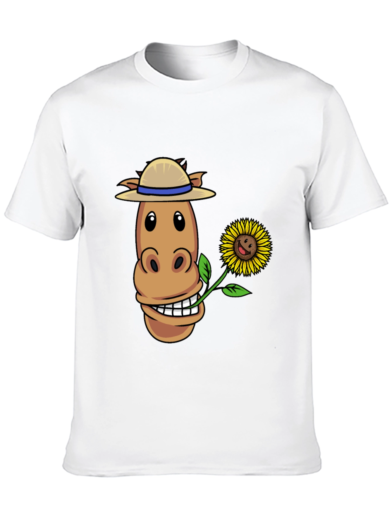 Black Funny Horse & Sunflower Graphic Tee view 10