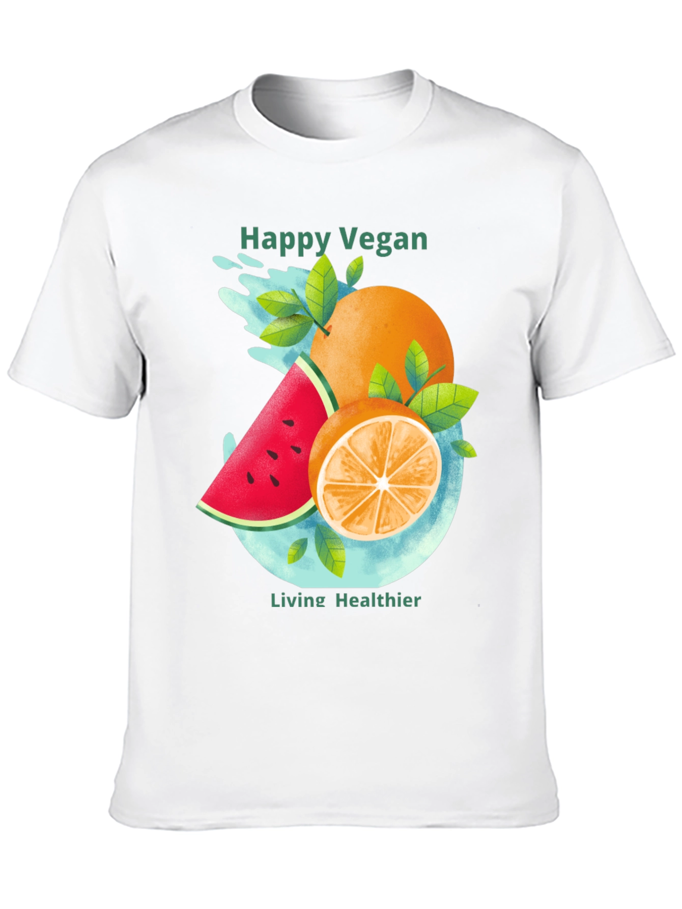 Black Happy Vegan T-Shirt: Healthy Lifestyle Apparel view 10