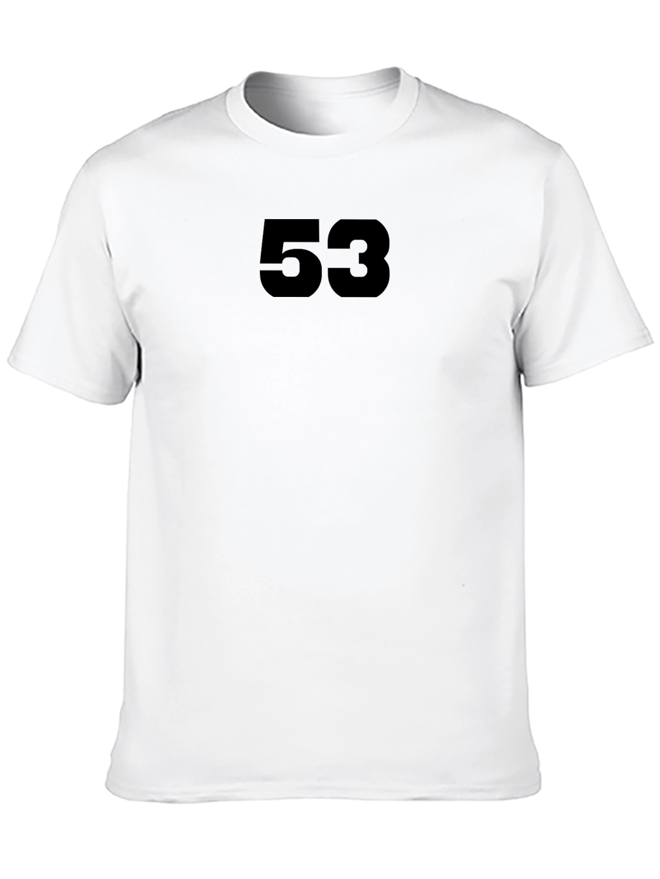 Black Men's Black T-Shirt - Number 53 Graphic Tee view 10