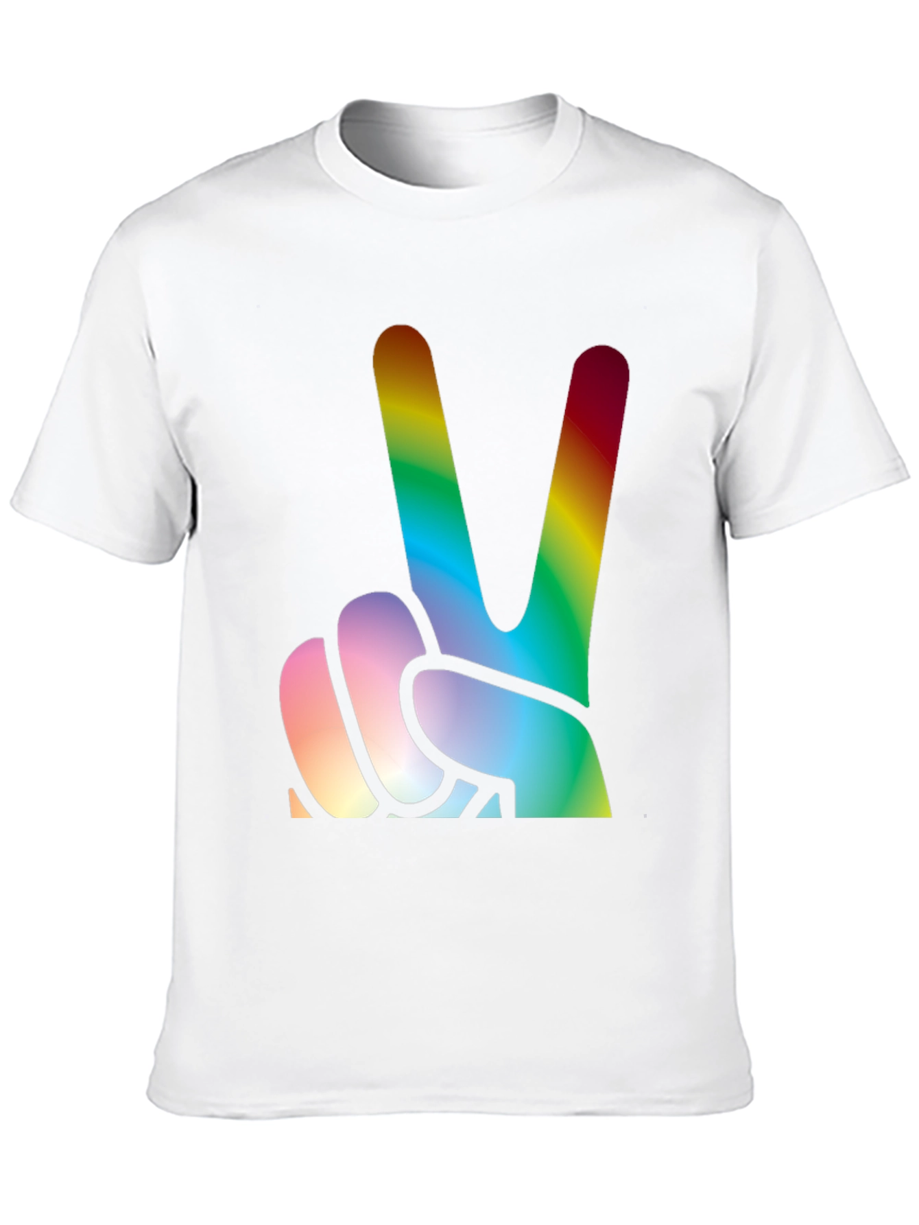 Black Rainbow Peace Sign Graphic Tee view 10