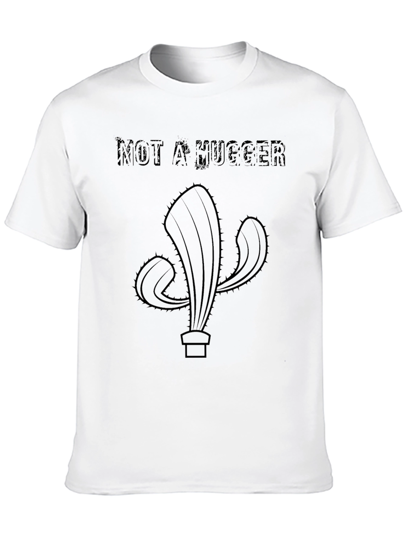 Black Not A Hugger Cactus Black T-Shirt view 10