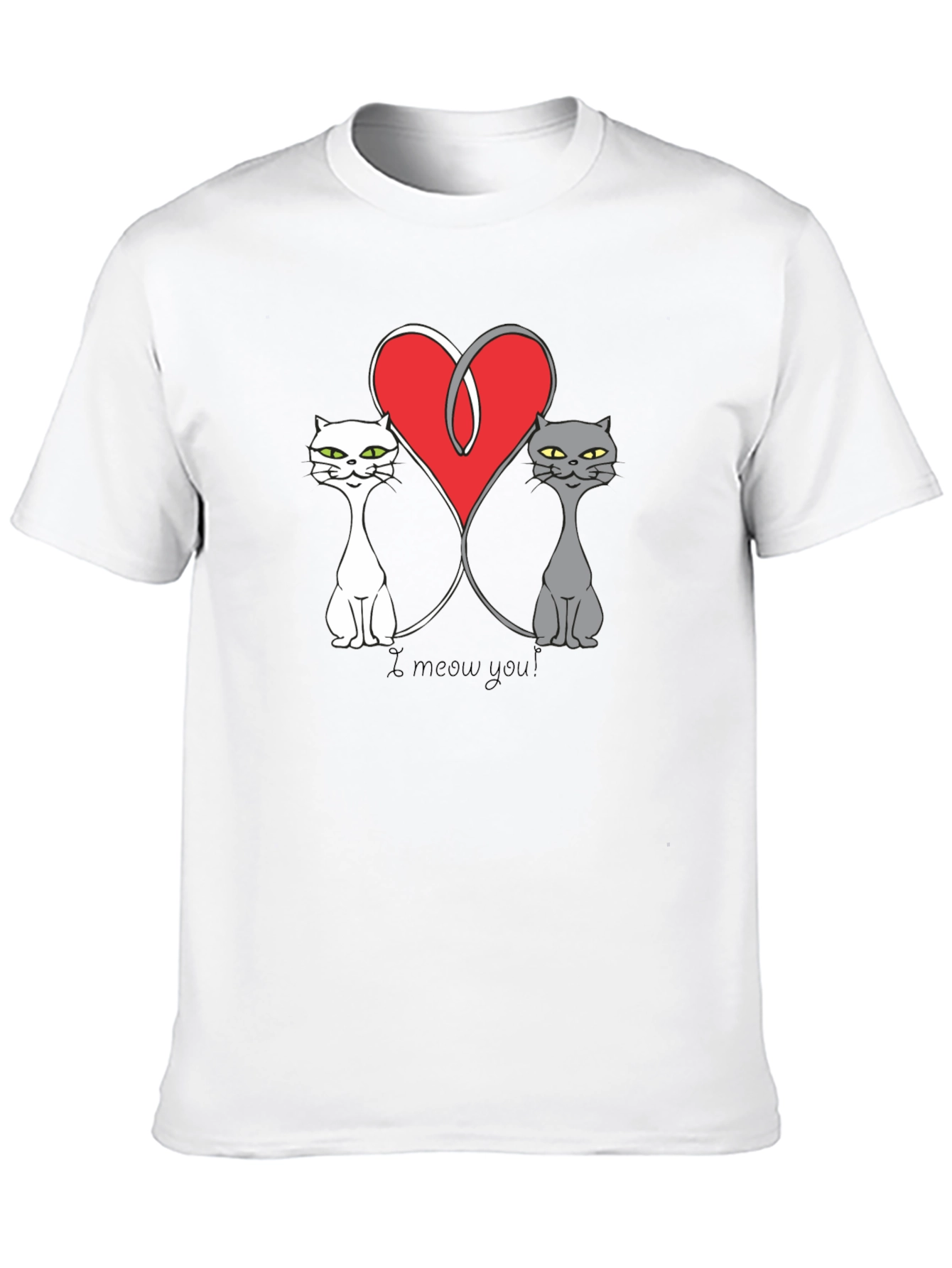 Black I Meow You Cat Lover Graphic Tee view 10
