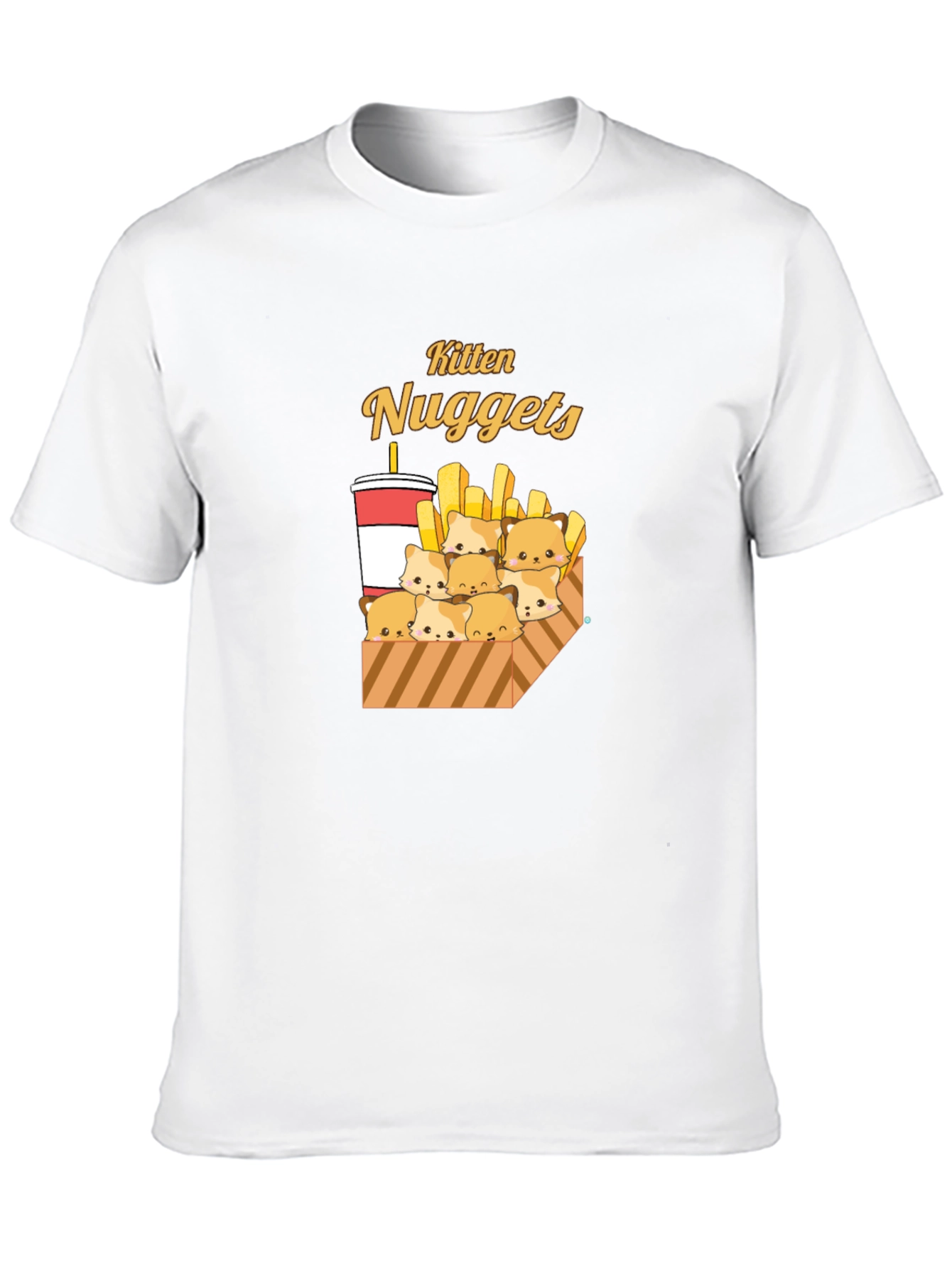 Black Kitten Nuggets T-Shirt - Cute Cartoon Tee view 10