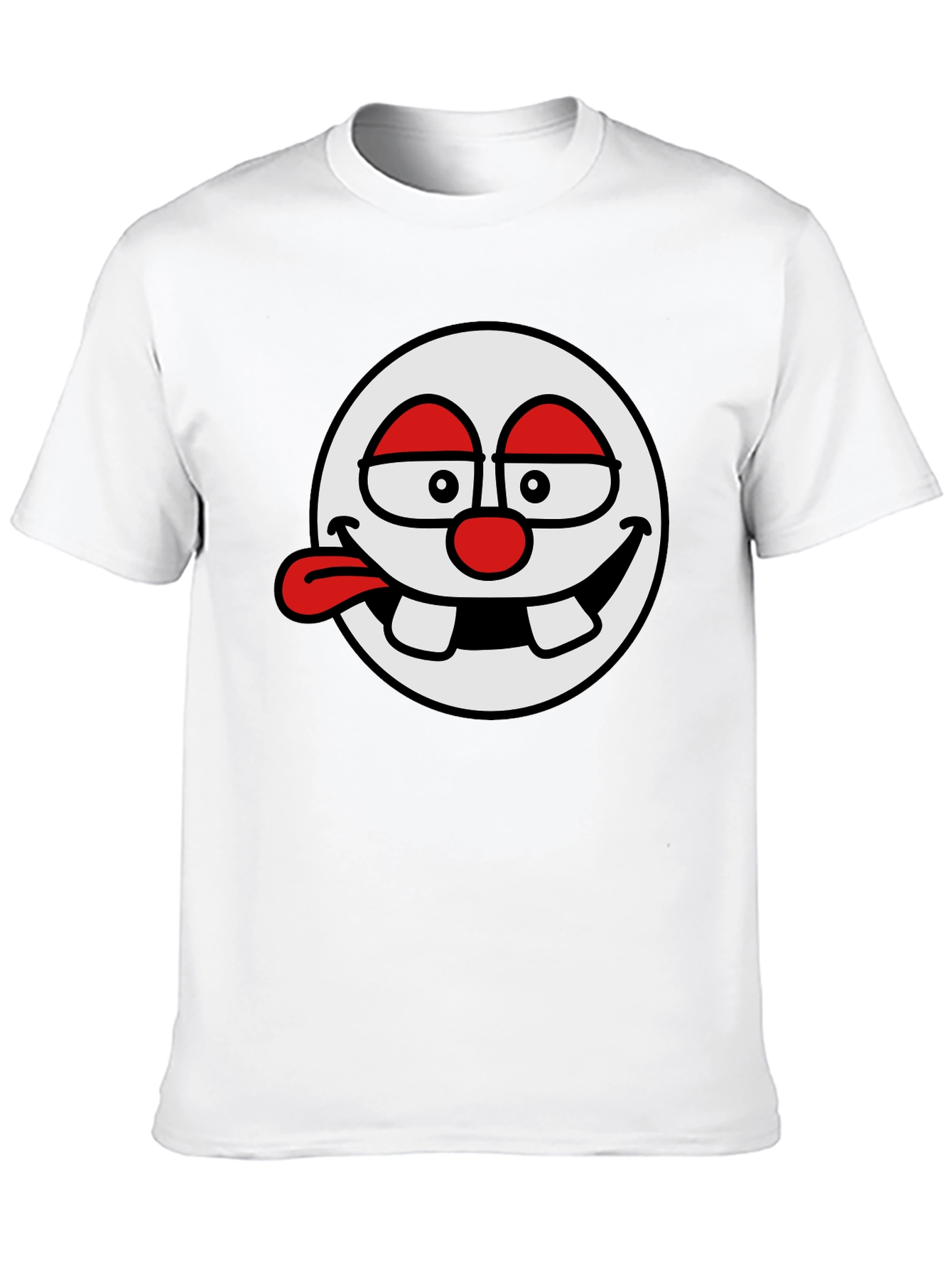 Black Funny Cartoon Face Black T-Shirt view 10