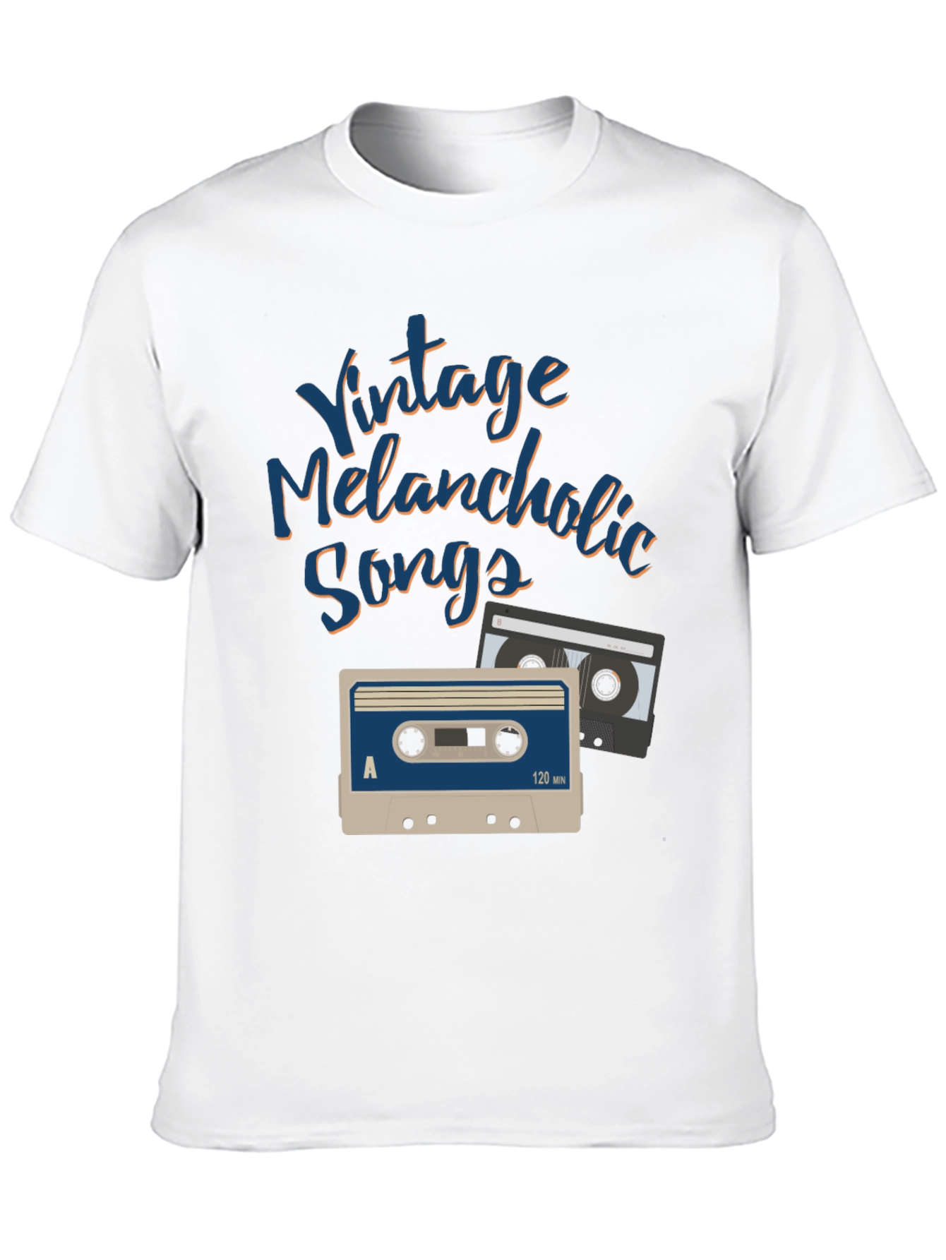 Black Vintage Melancholic Songs Graphic Tee view 10
