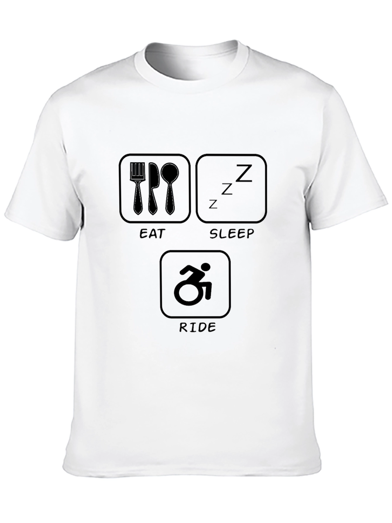 Black Eat Sleep Ride T-Shirt - Sporty Tee view 10