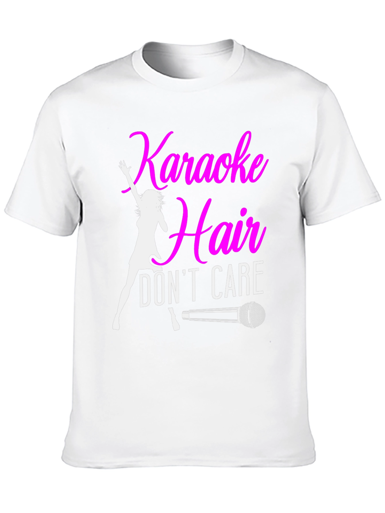 Black Karaoke Hair Don't Care Black T-Shirt view 10