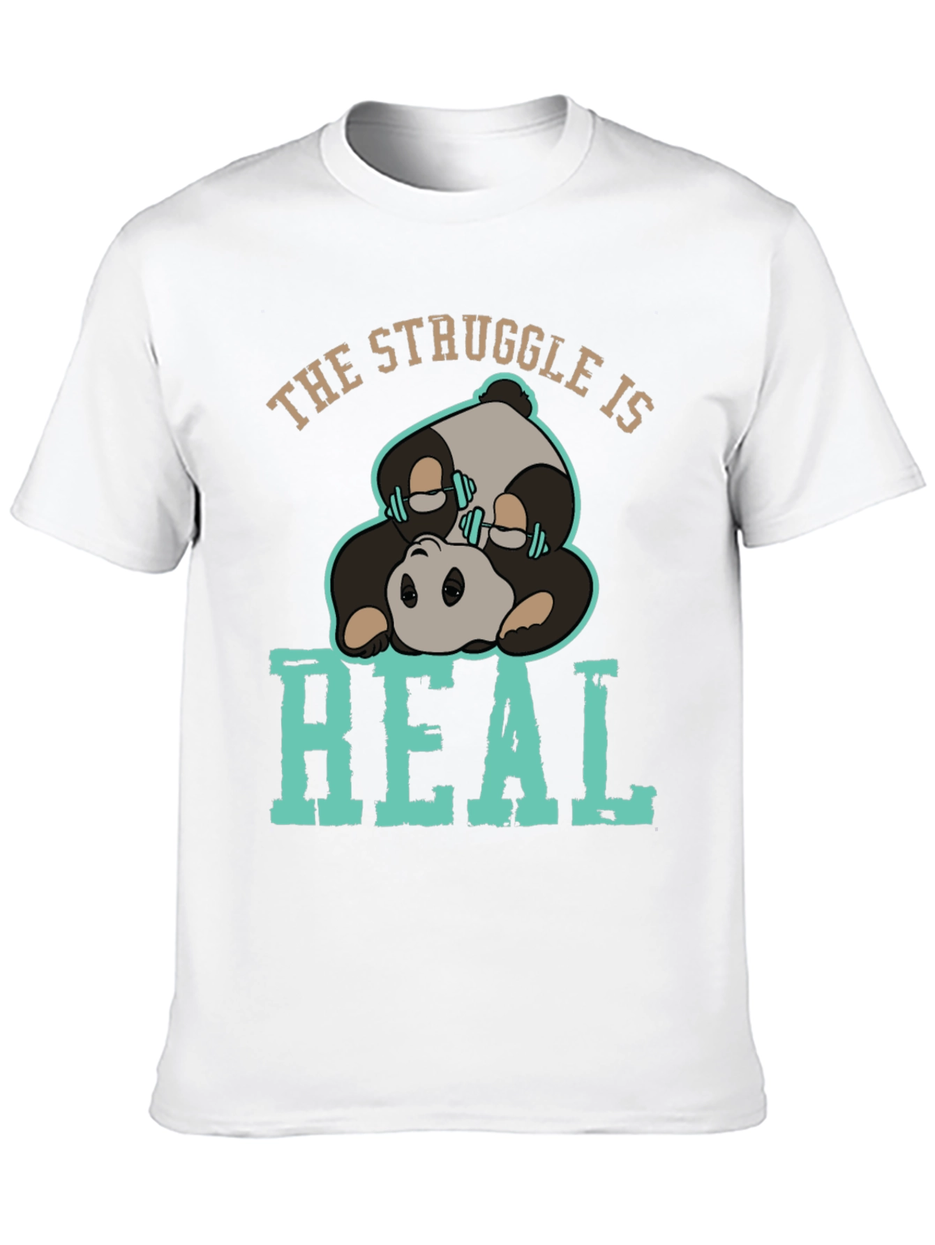 Black The Struggle Is Real Panda T-Shirt view 10