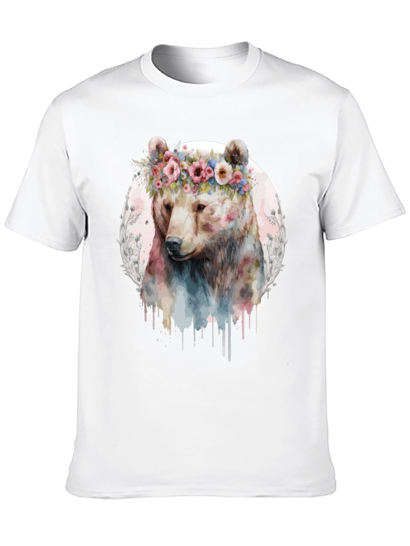 Black Bear with Flower Crown Graphic Tee view 10