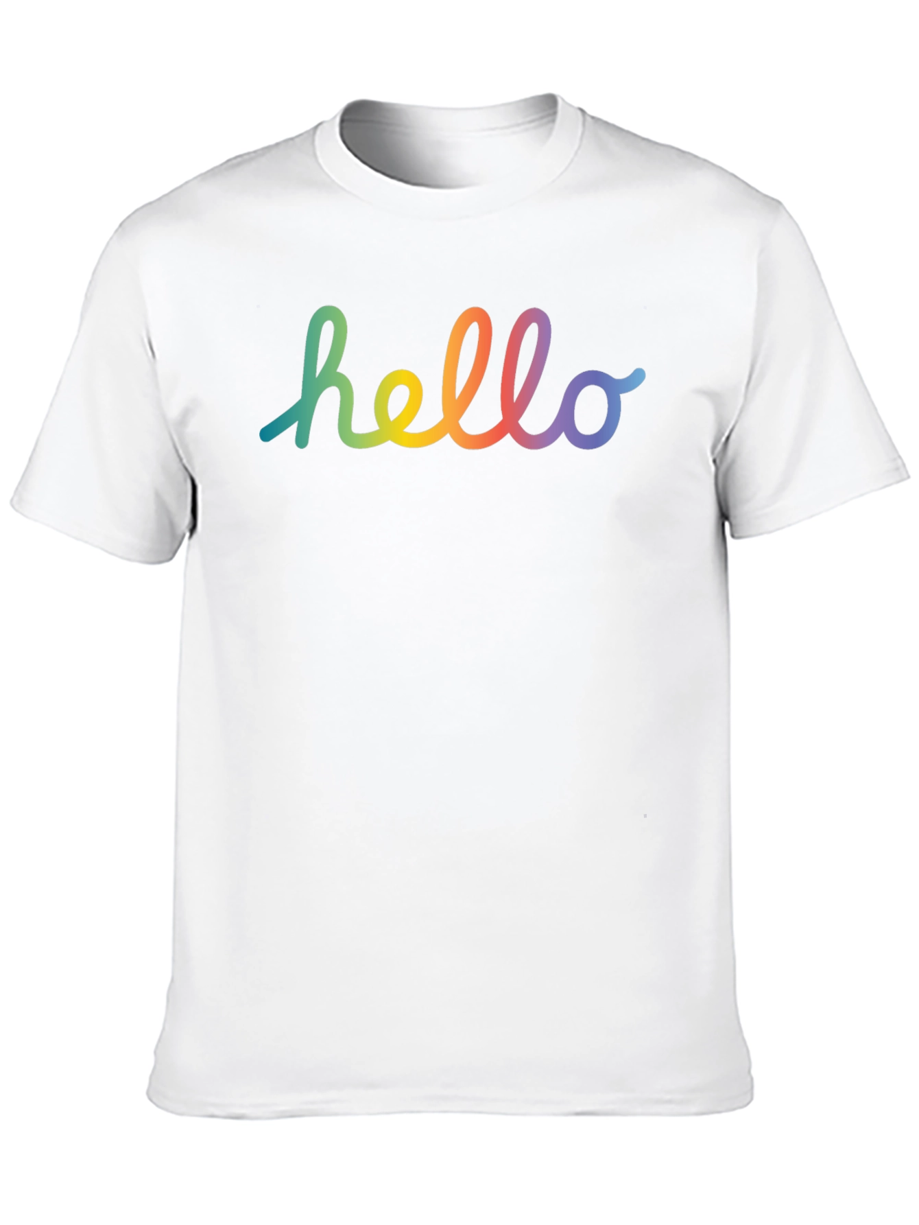Black Rainbow Hello Graphic Black T-Shirt view 10