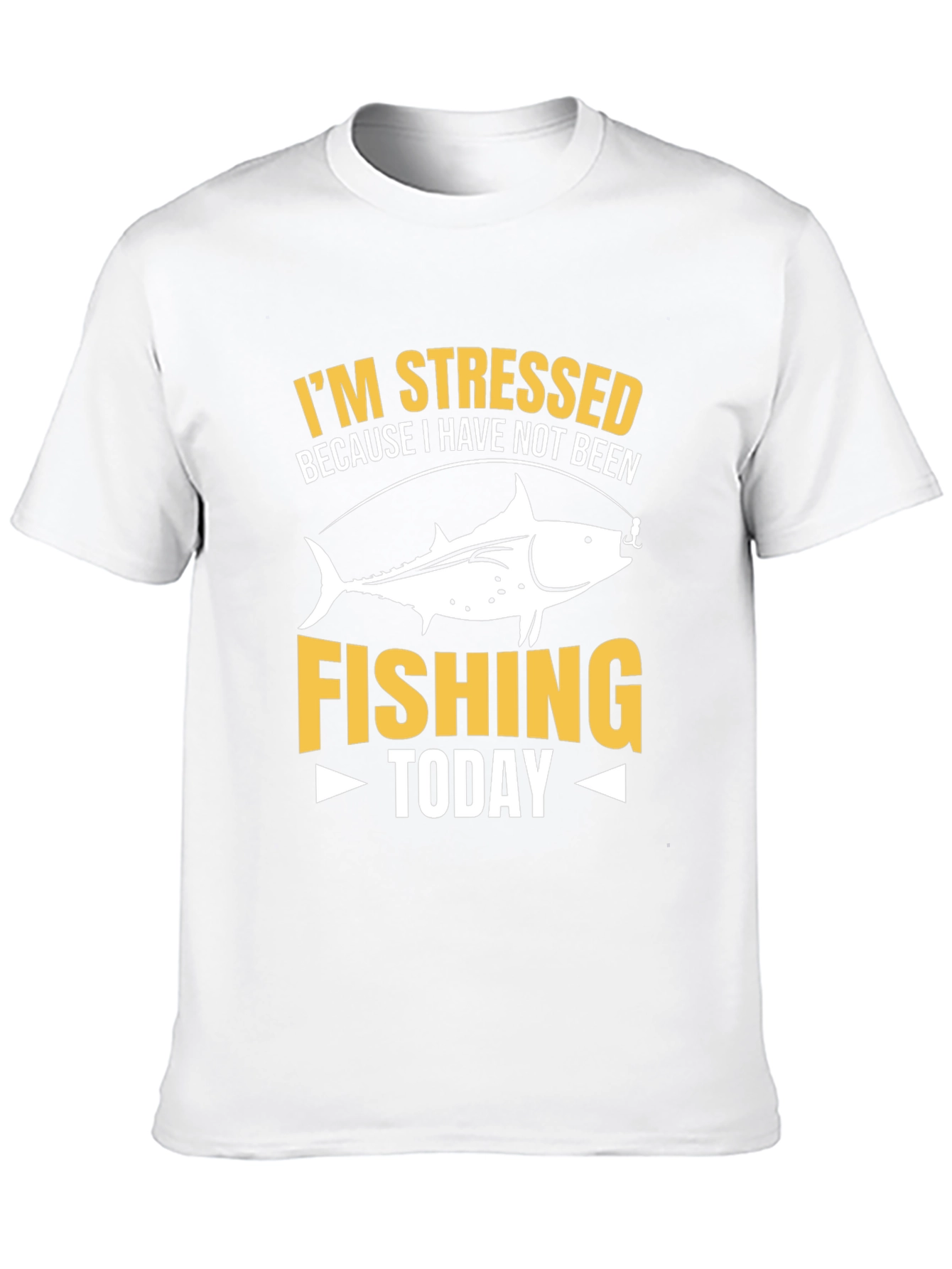 Black Stressed Because Fishing T-Shirt view 10