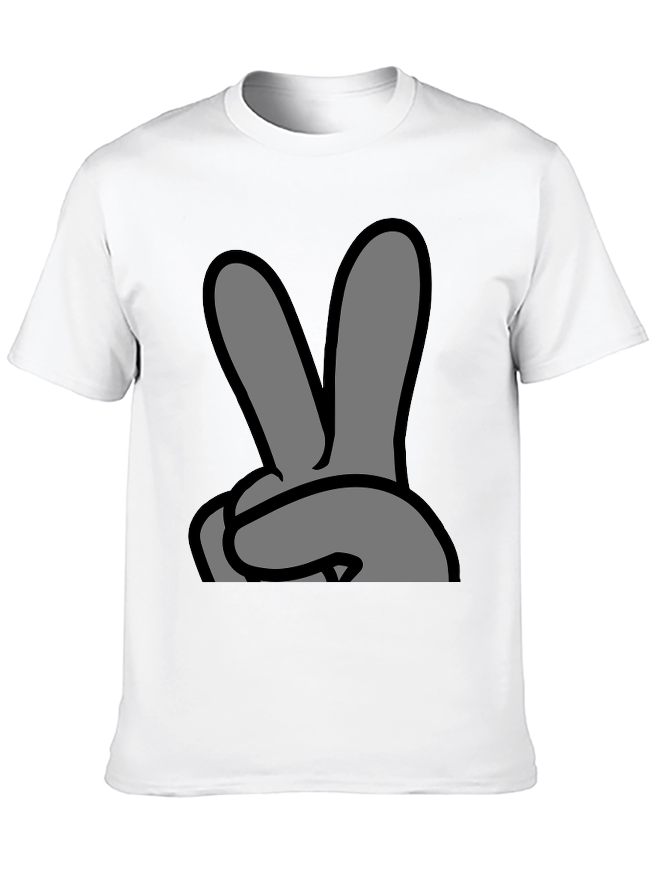 Black Peace Sign Graphic Black T-Shirt view 10