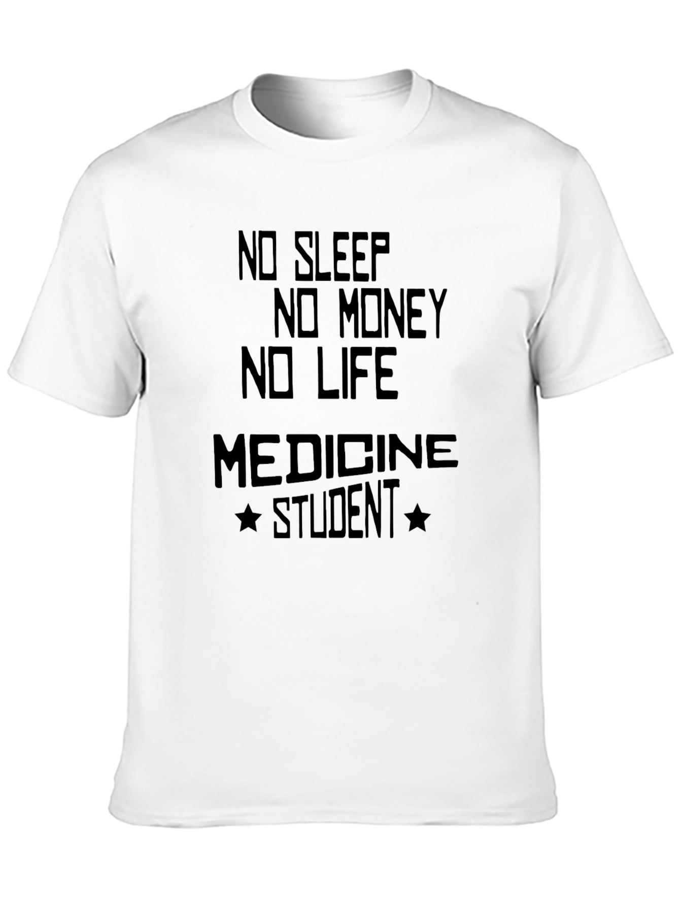 Black No Sleep Medicine Student Funny Graphic T-Shirt view 10