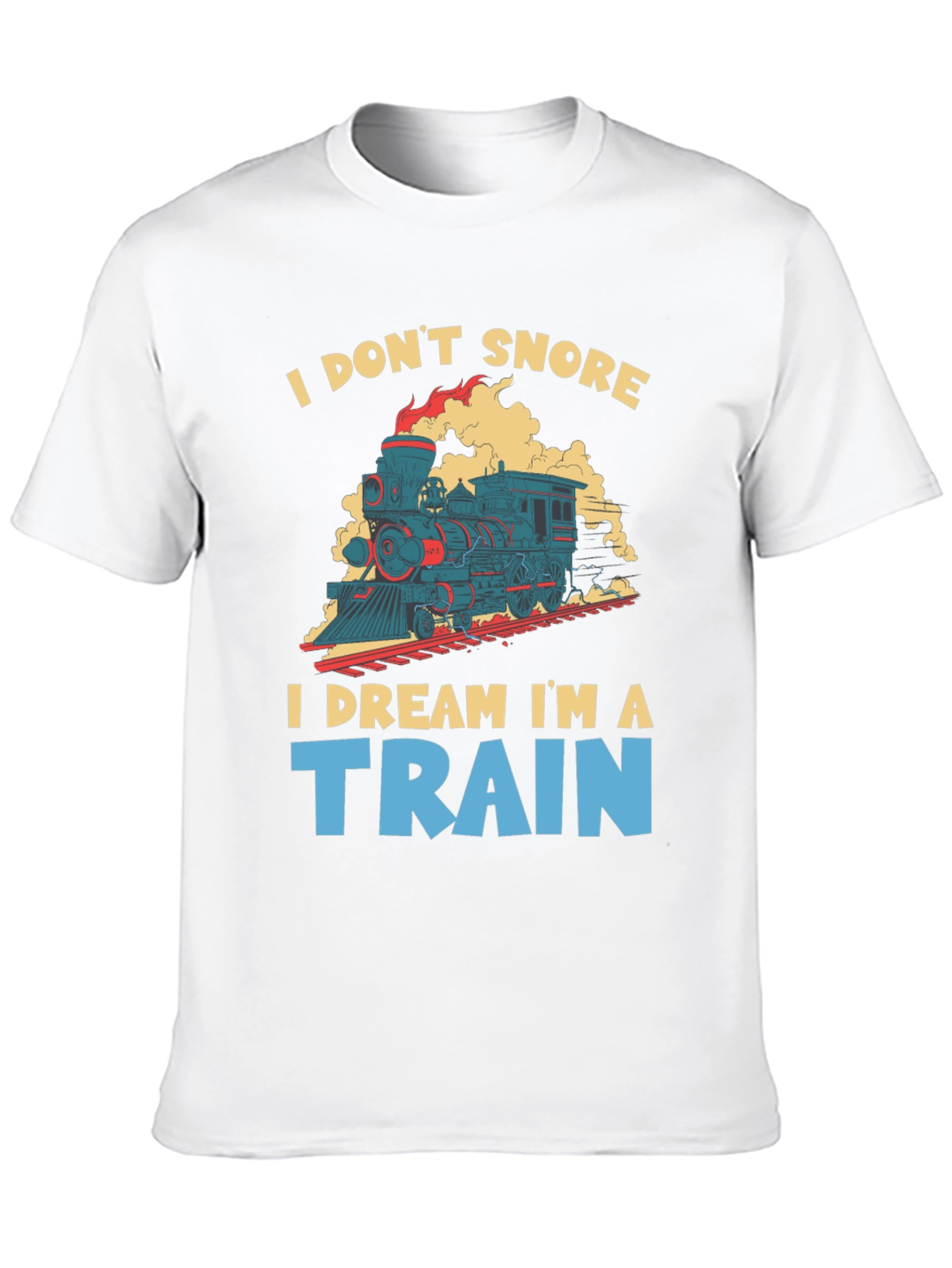 Black I Don't Snore I Dream I'm A Train Graphic Tee view 10