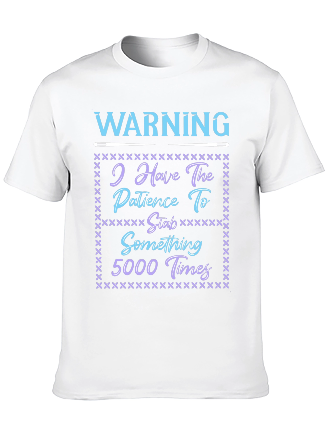 Black Warning: Patience to Stab 5000 Times T-Shirt view 10