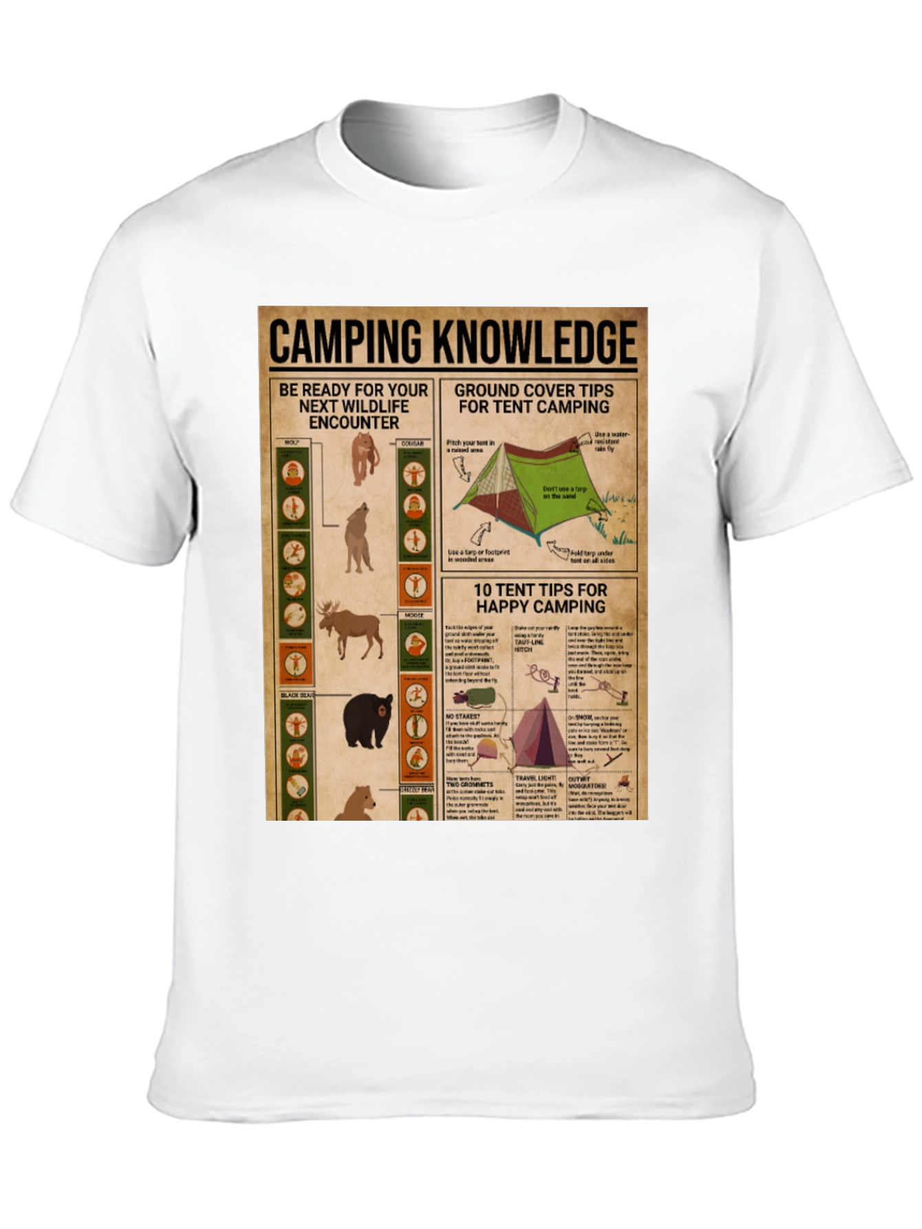 Black Camping Knowledge T-Shirt view 10