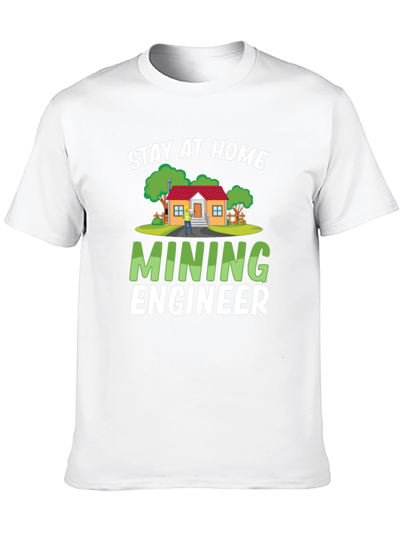 Black Stay At Home Mining Engineer Black T-Shirt view 10