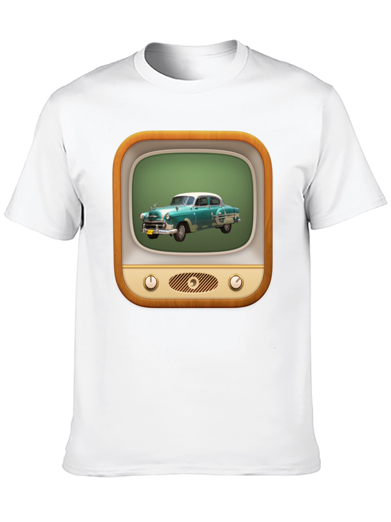 Black Retro Car TV Graphic Black T-Shirt view 10