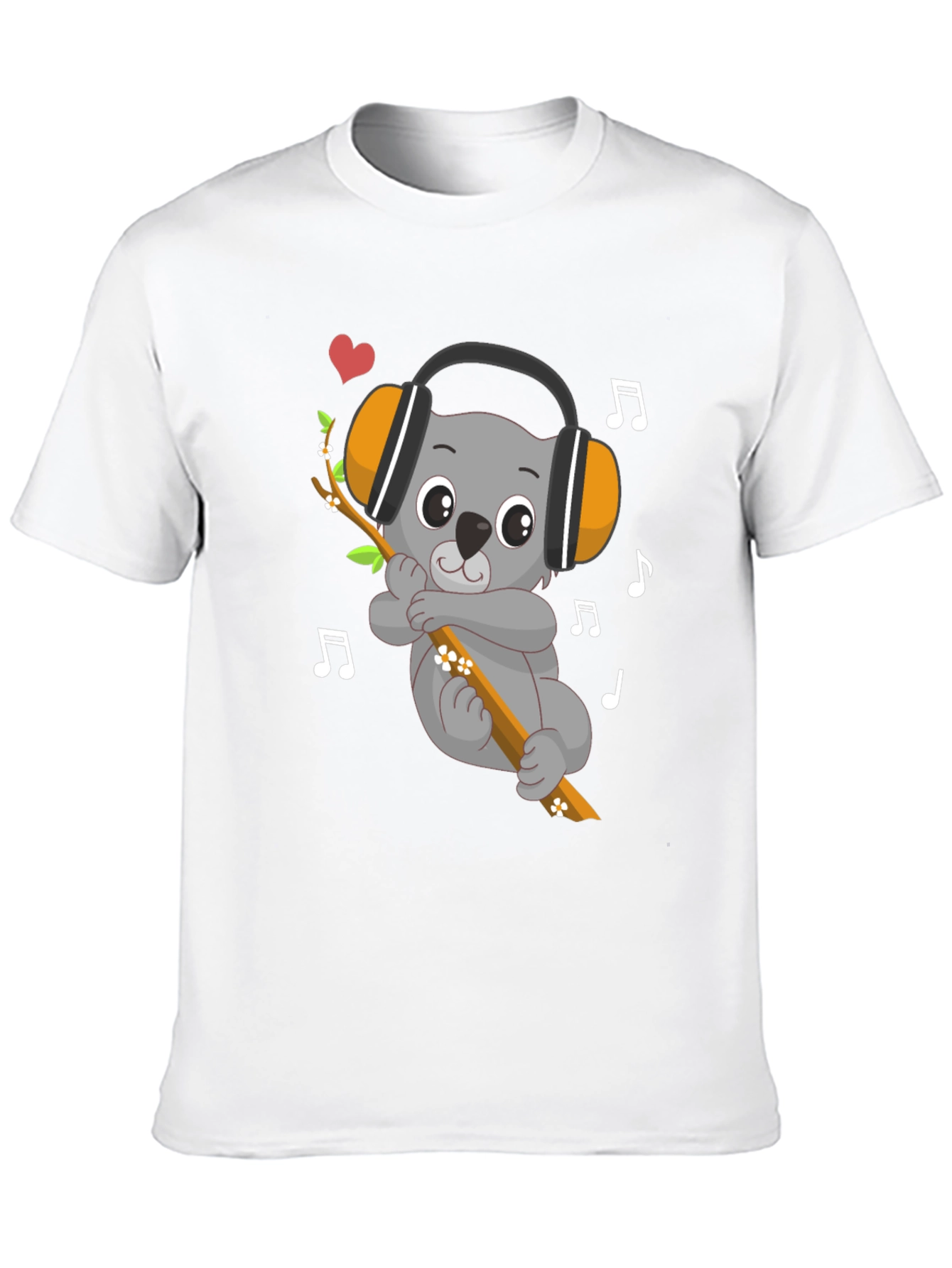 Black Cute Koala Music Lover Graphic Tee view 10