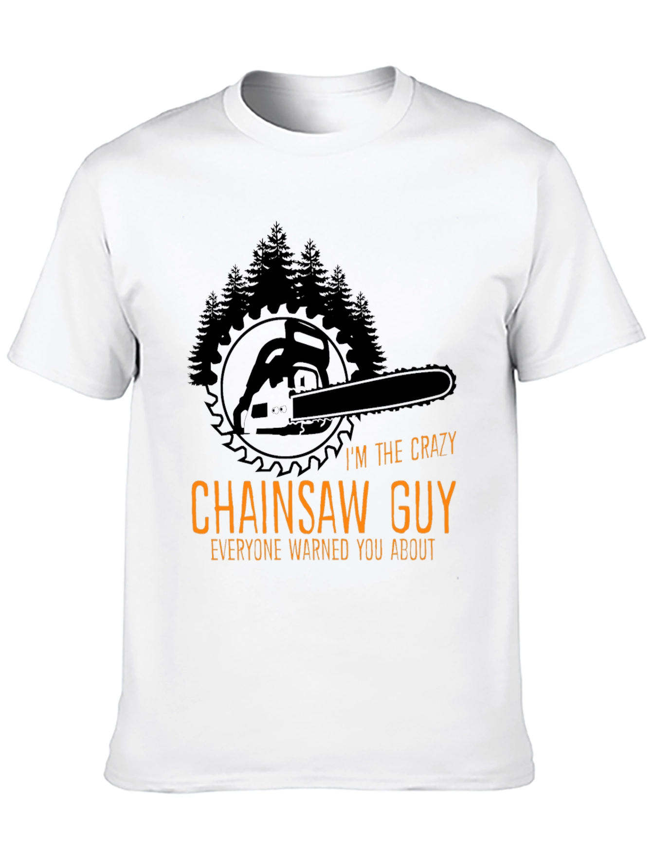 Black Crazy Chainsaw Guy T-Shirt - Lumberjack Style view 10