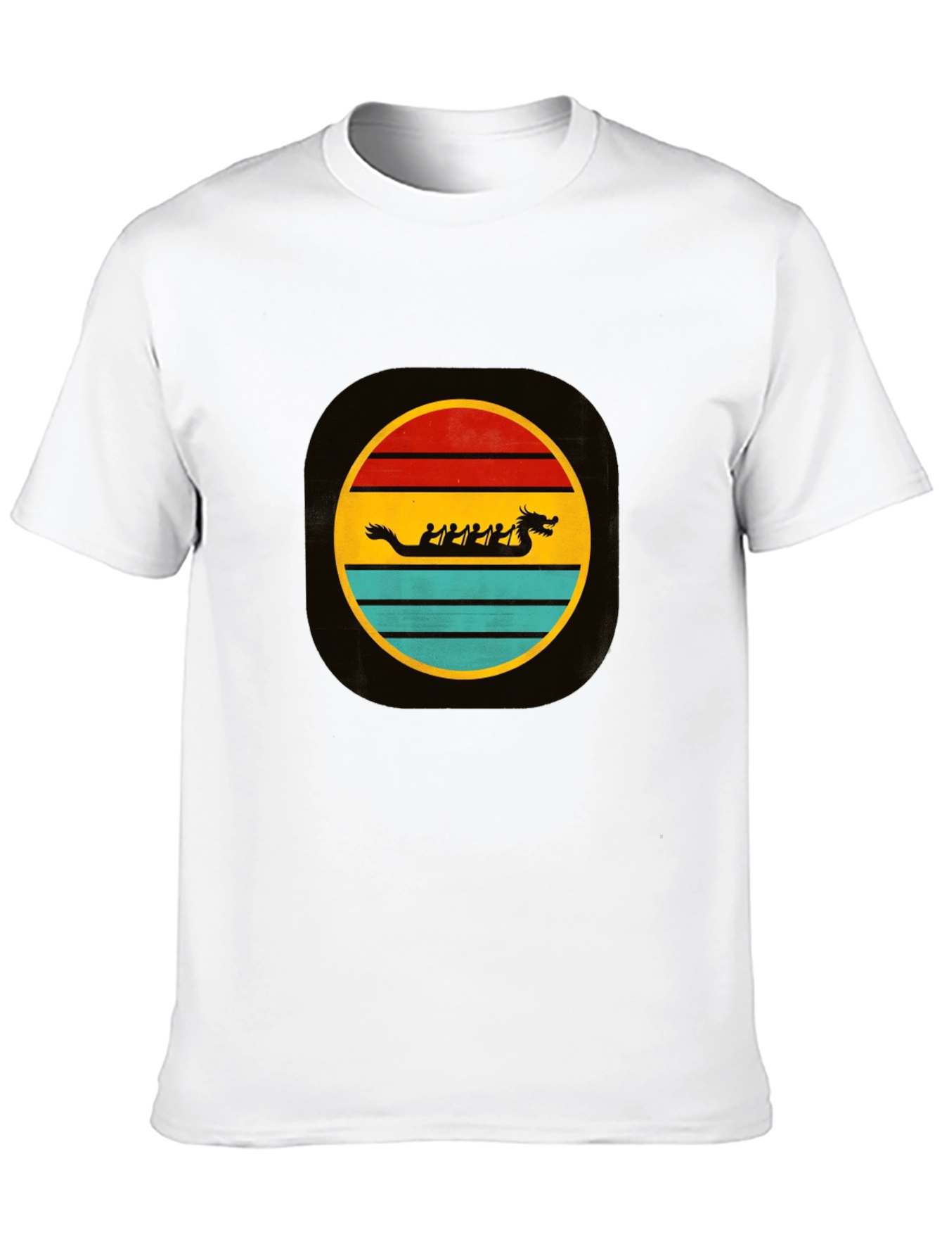 Black Dragon Boat Retro T-Shirt view 10