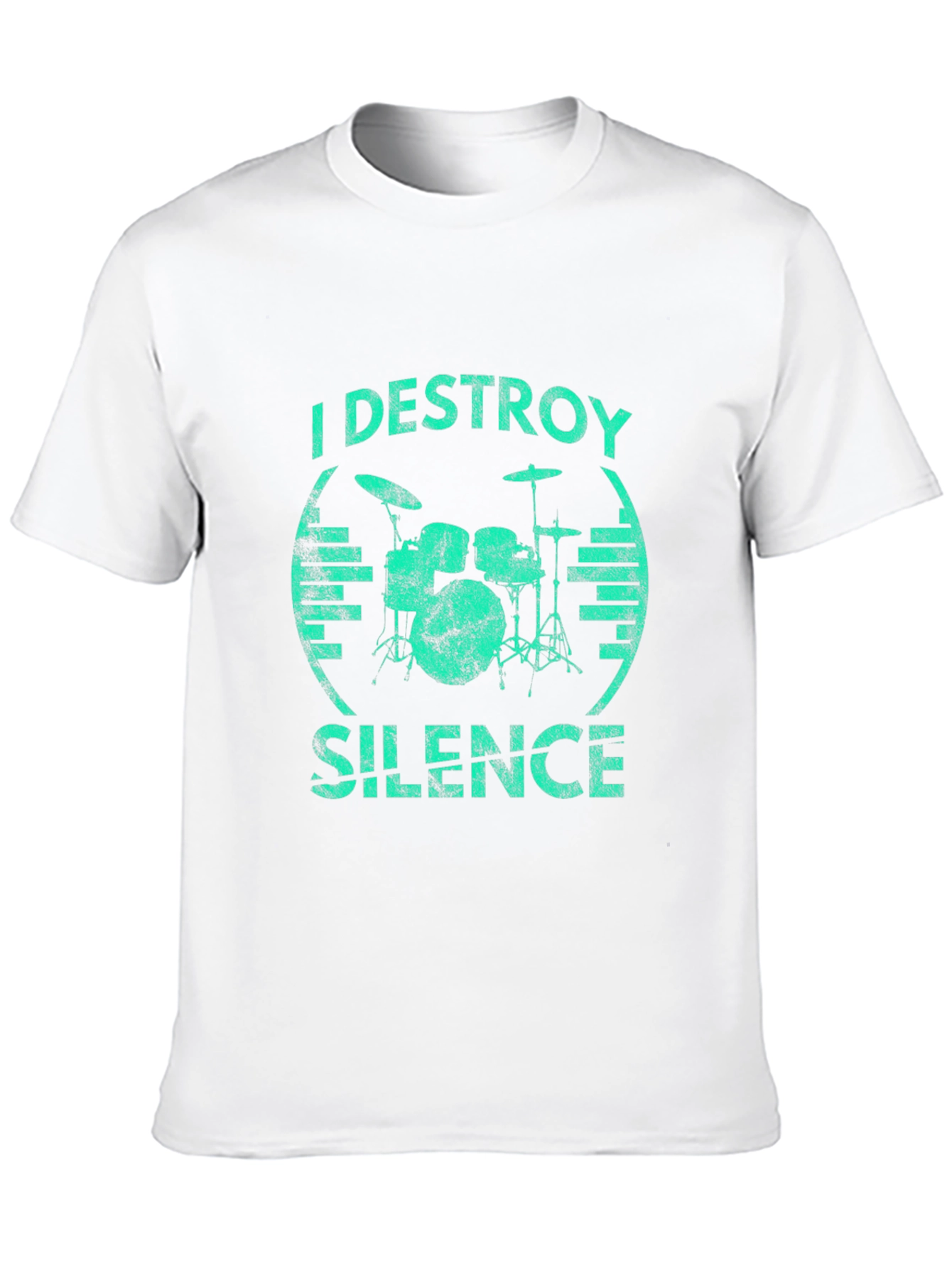 Black I Destroy Silence Drummer T-Shirt - Black view 10