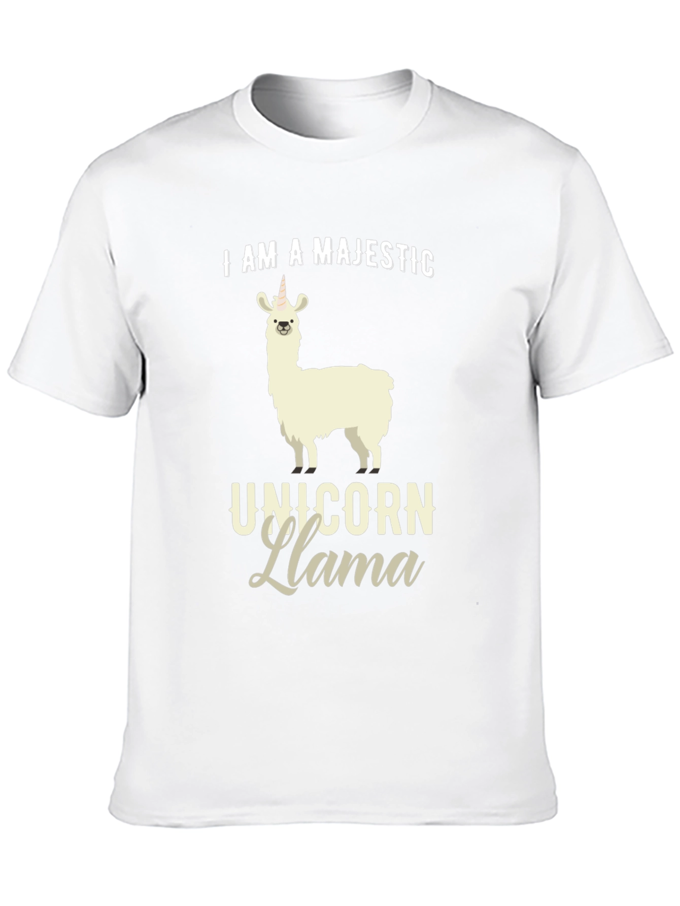 Black Majestic Unicorn Llama Graphic T-Shirt view 10