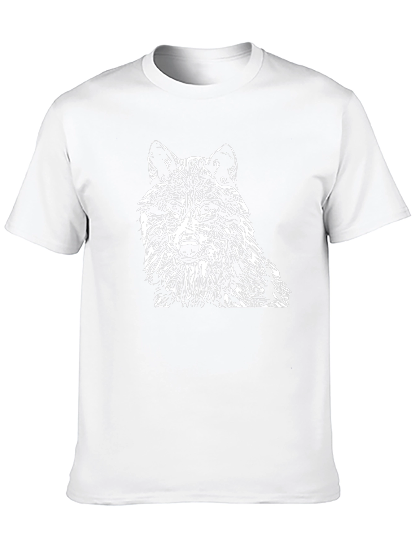 Black Wolf Graphic Print Crew Neck Men's T-Shirt view 10