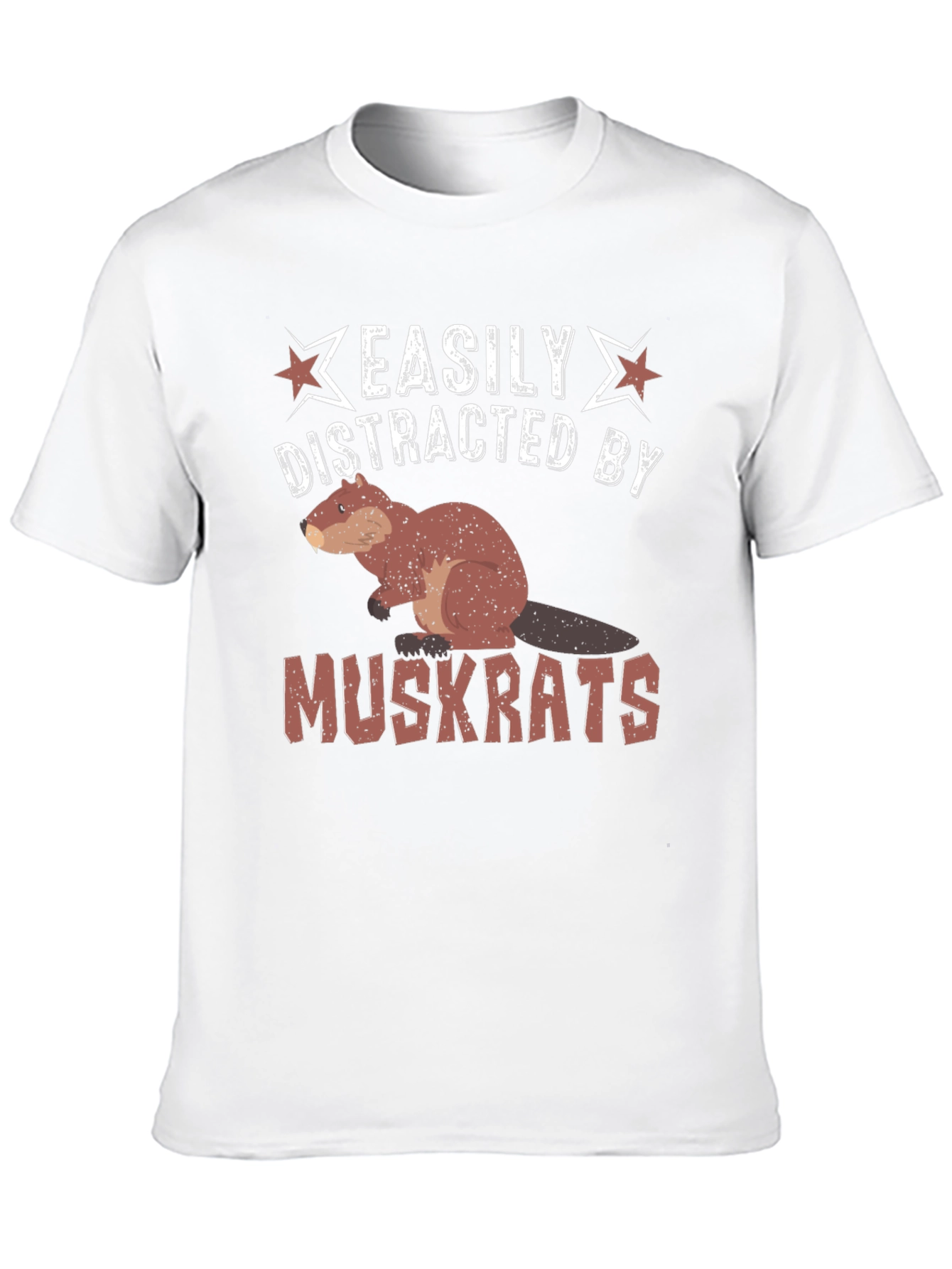 Black Easily Distracted by Muskrats Funny T-Shirt view 10