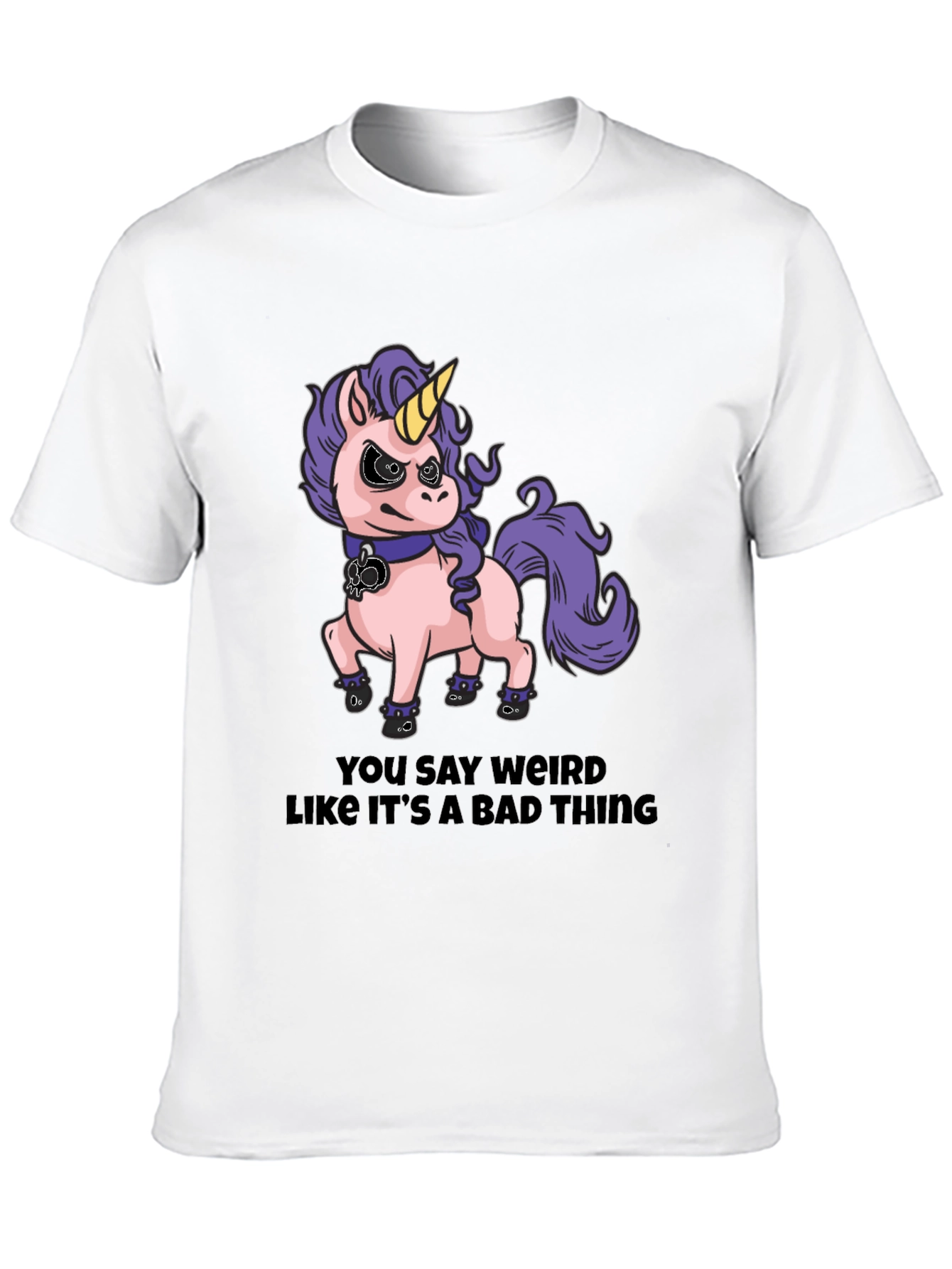 Black Funny Unicorn T-Shirt - You Say Weird view 10