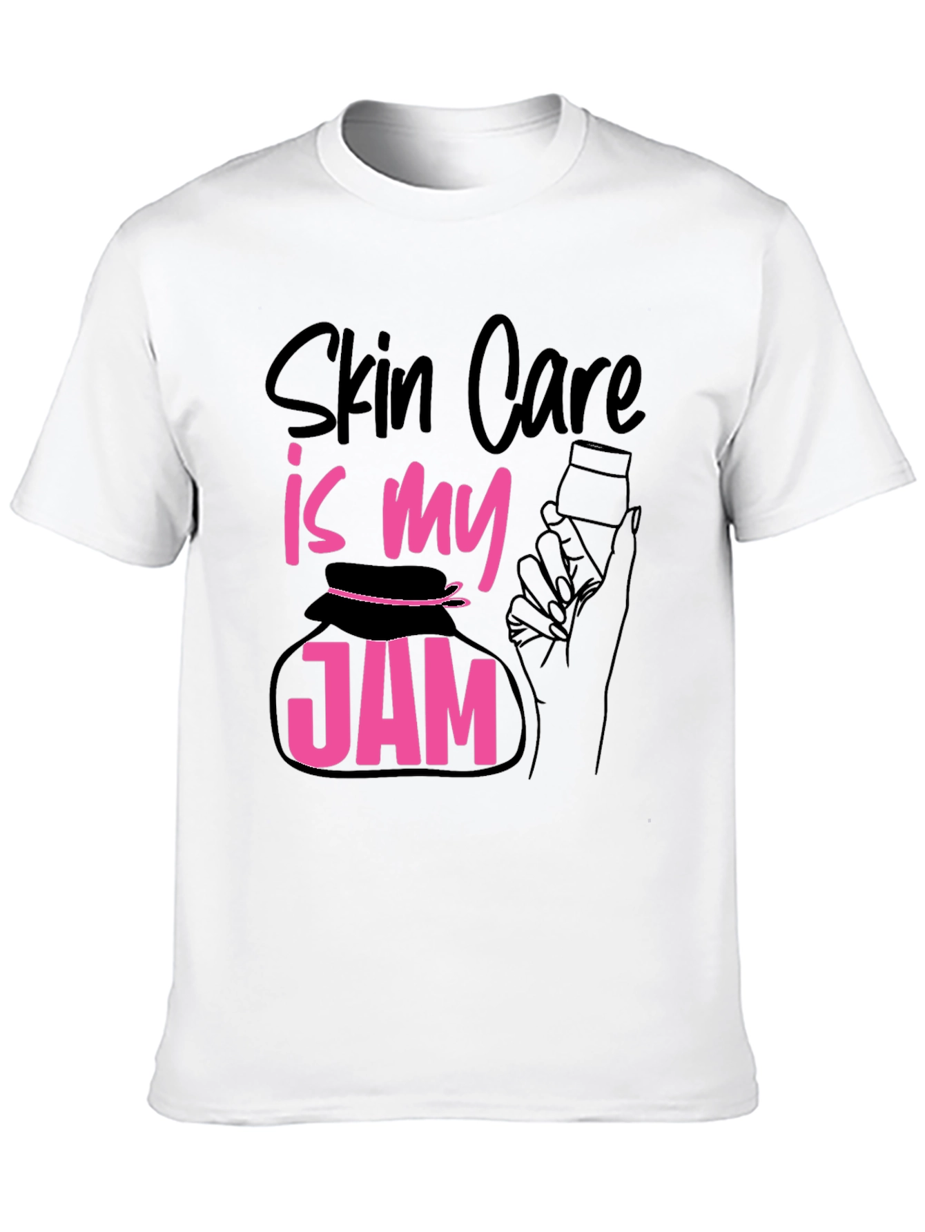 Black Skin Care Is My Jam T-Shirt - Black Cotton Tee view 10