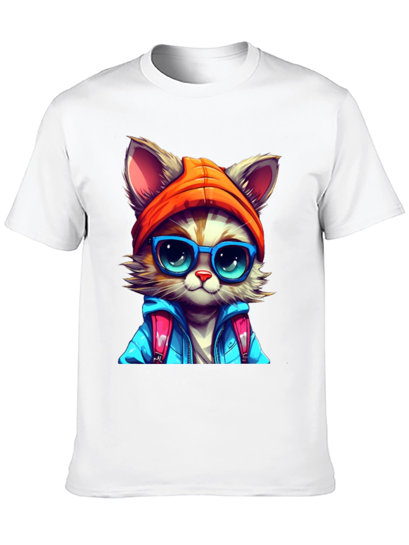 Black Cat with Glasses Graphic Tee view 10