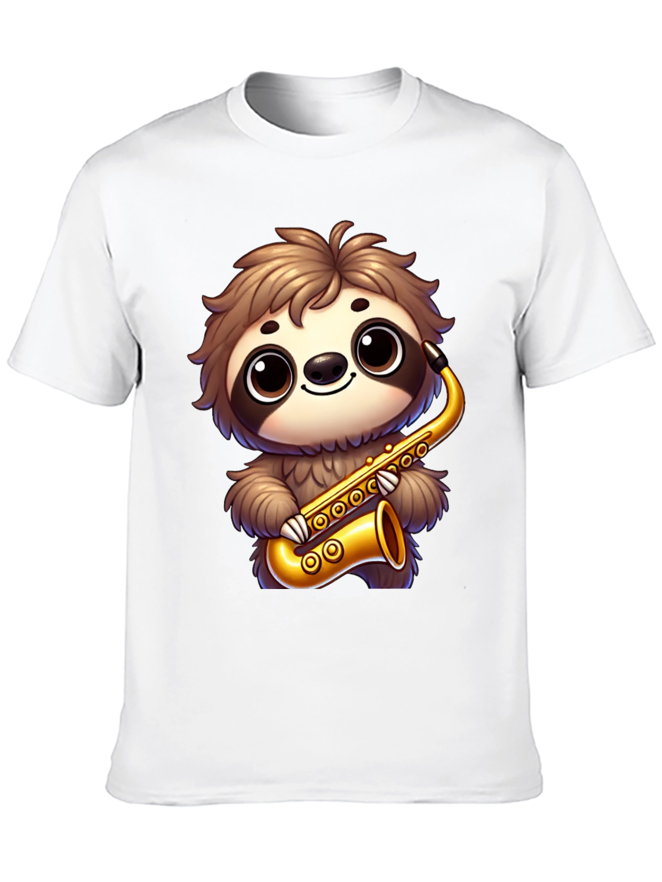 Black Sloth Saxophone T-Shirt - Cartoon Musician Tee view 10