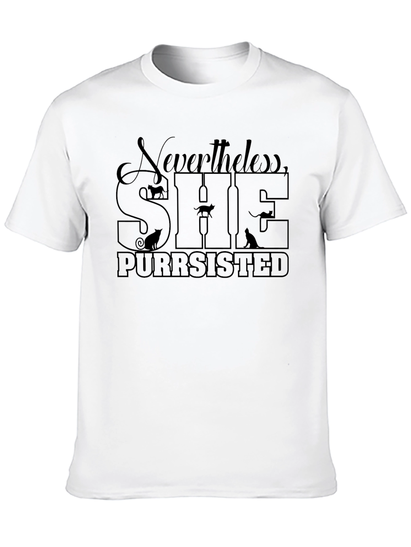 Black Nevertheless She Purrsisted Cat T-Shirt view 10