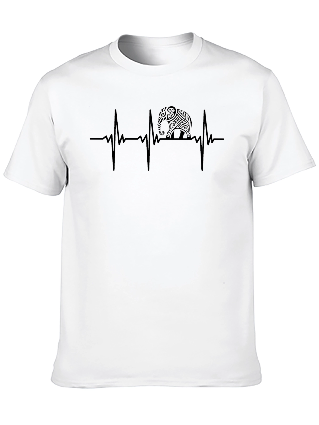 Black Elephant Heartbeat Graphic T-Shirt view 10
