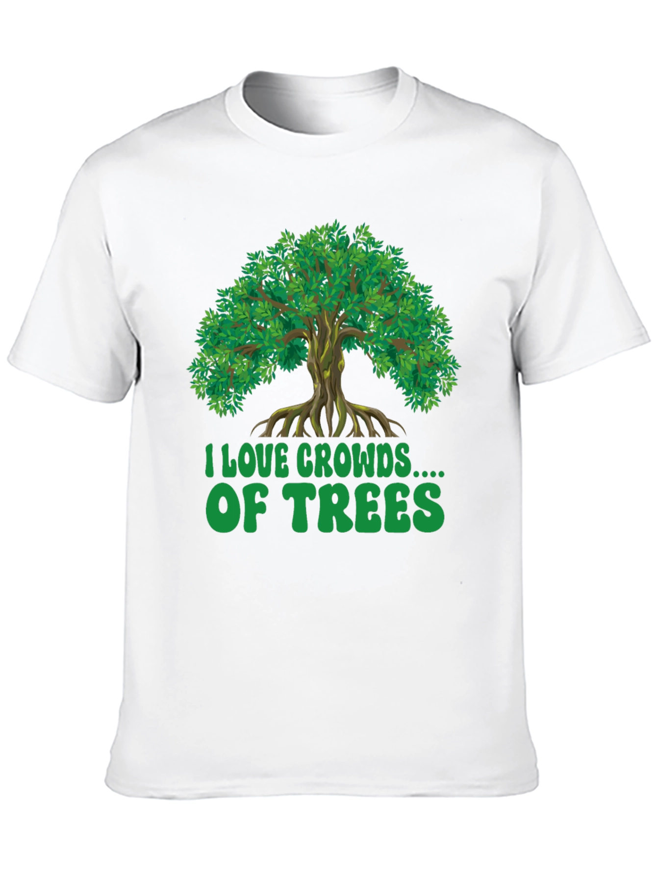 Black I Love Crowds of Trees Graphic T-Shirt view 10