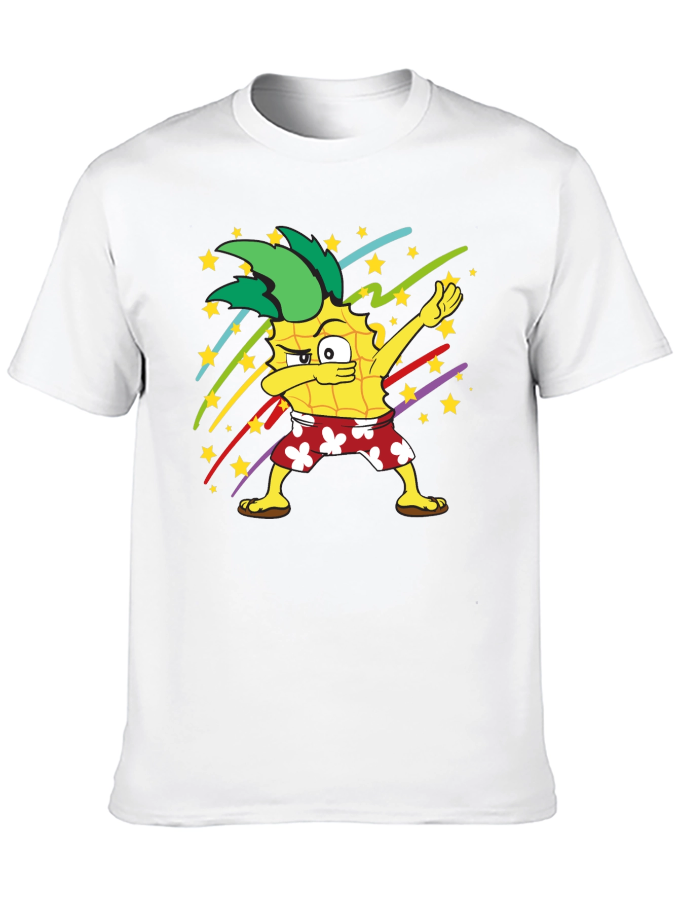 Black Dabbing Pineapple Graphic T-Shirt - Fun Summer Style view 10