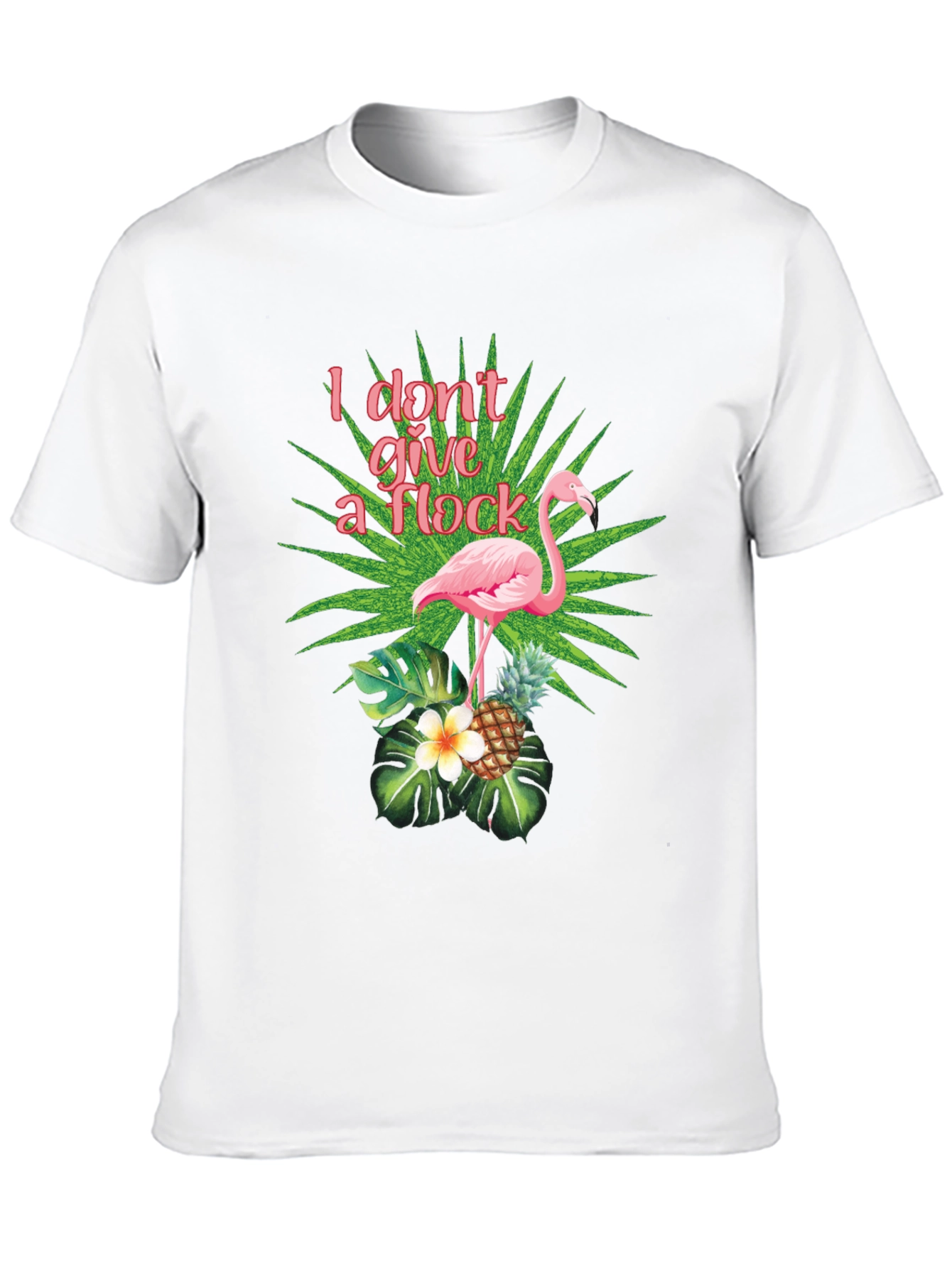 Black Tropical Flamingo T-Shirt - I Don't Give a Flock view 10