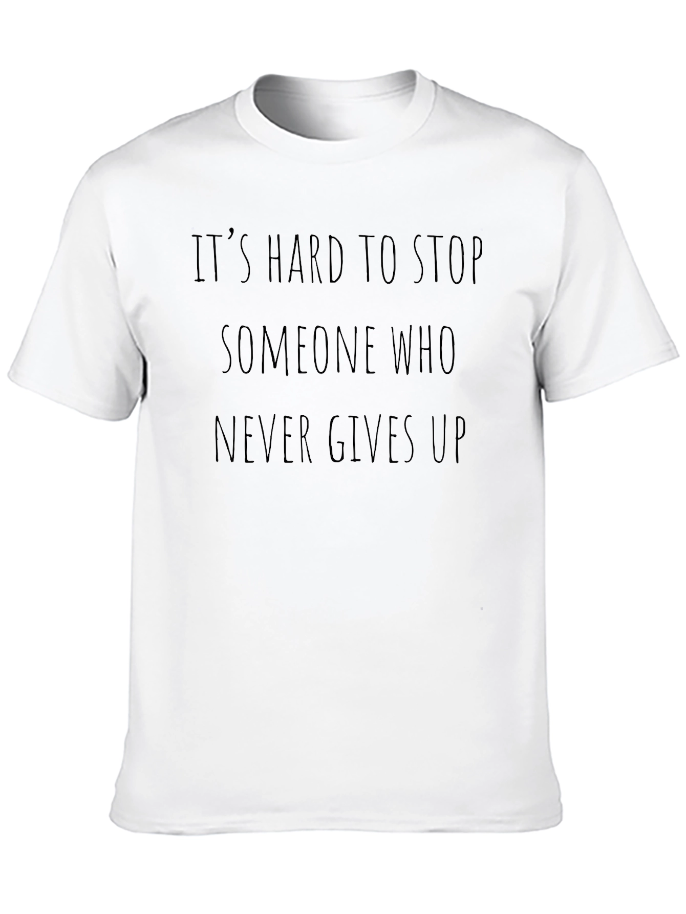 Black Motivational Black T-Shirt: Never Give Up view 10