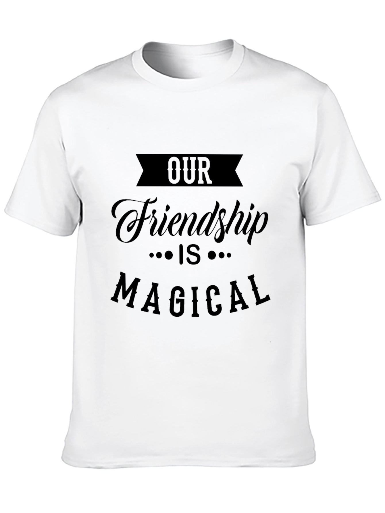 Black Our Friendship is Magical Black T-Shirt view 10