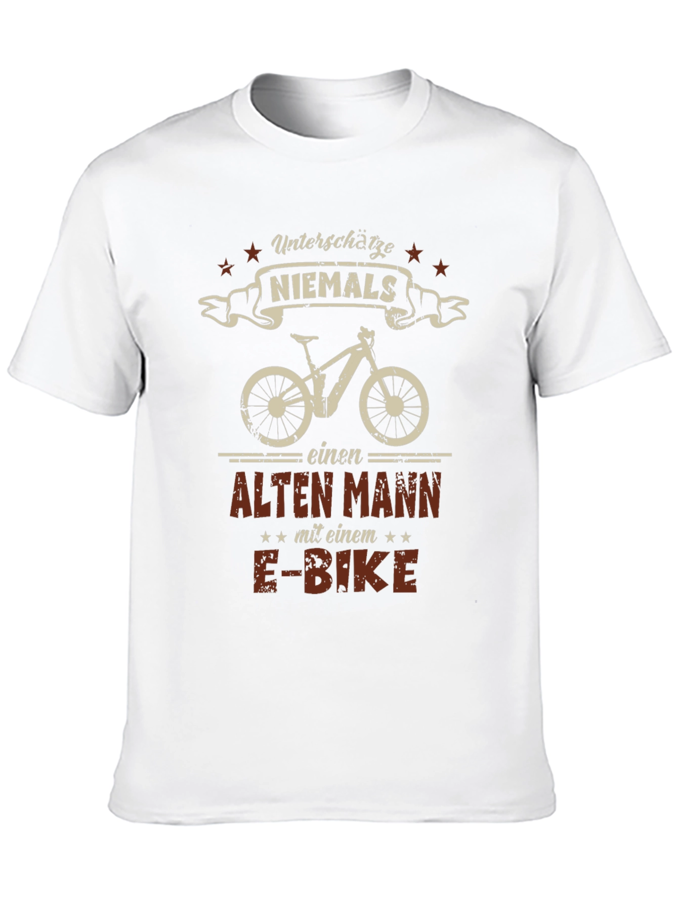 Black Funny German E-Bike Old Man T-Shirt view 10