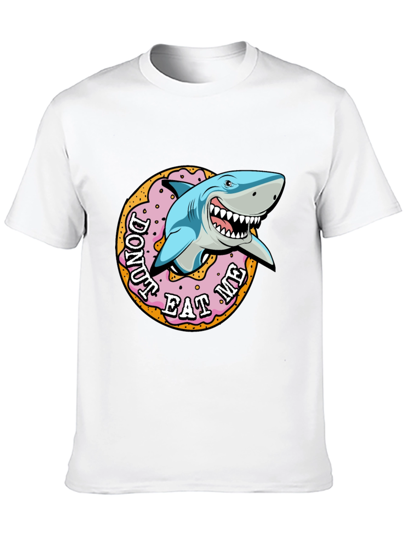 Black Donut Eat Me Shark Graphic Tee view 10